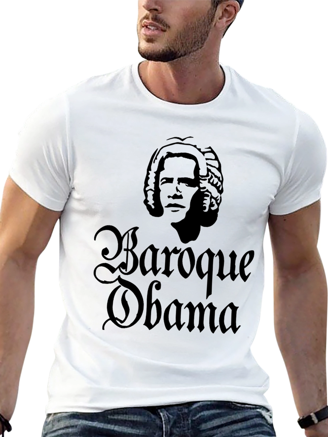 Black Baroque Obama Graphic T-Shirt - Stylish & Unique! view 13