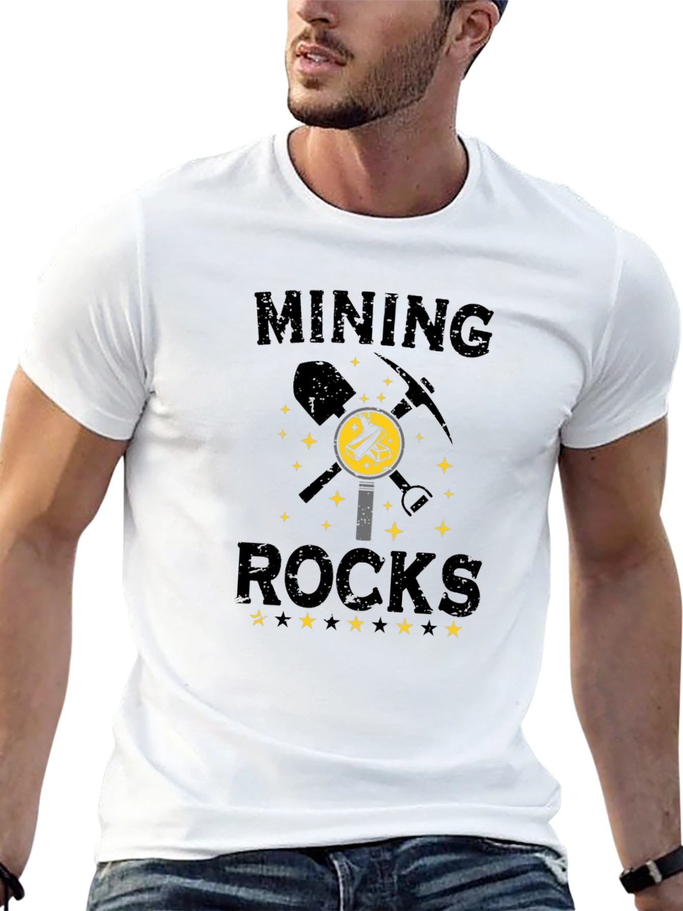 Black Mining Rocks T-Shirt: Miner Graphic Tee view 13