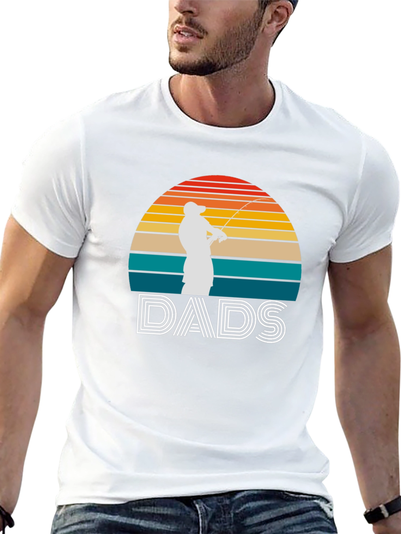 Black Dads Fishing Sunset Graphic Tee - Father's Day Gift view 13