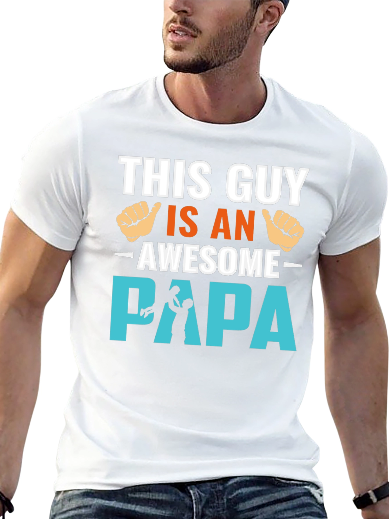 Black Awesome Papa T-Shirt view 13