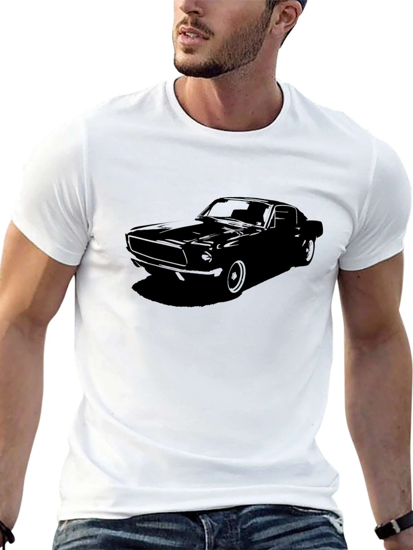 Black Classic Car Graphic Tee - Black view 13