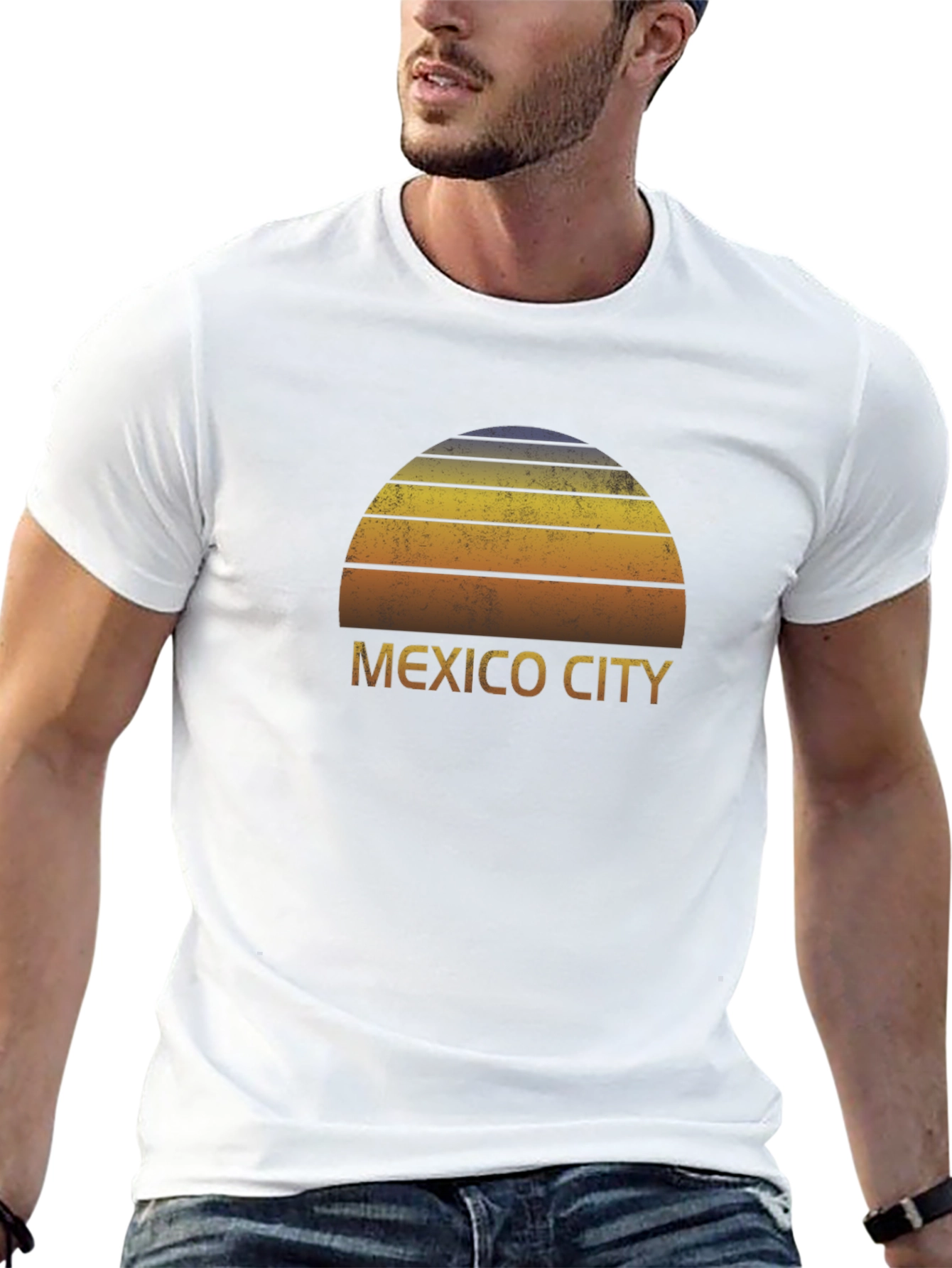 Black Mexico City Sunset Graphic Tee - Retro Style view 13