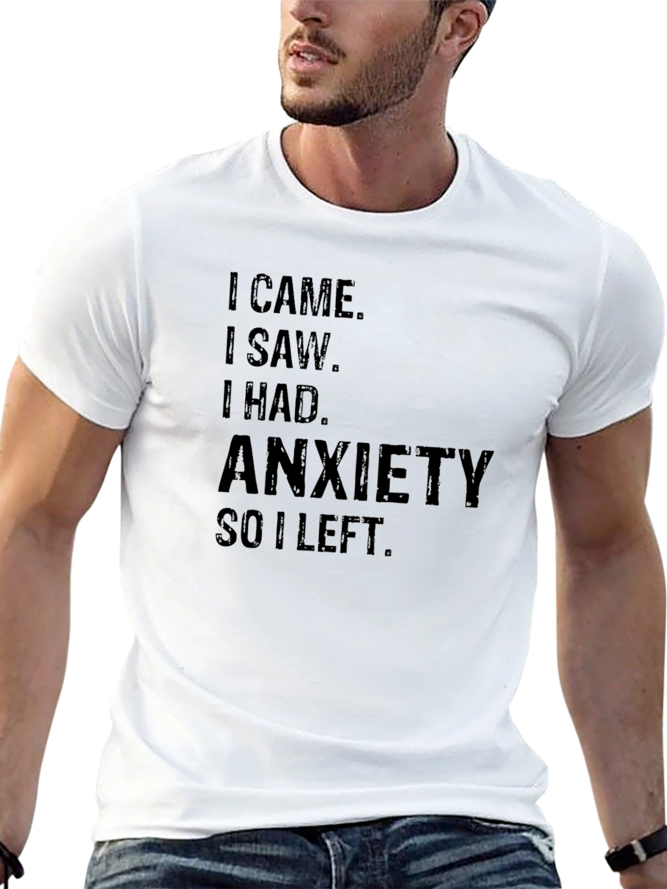 Black Anxiety Tee - I Came, I Saw, I Had Anxiety, I Left view 13