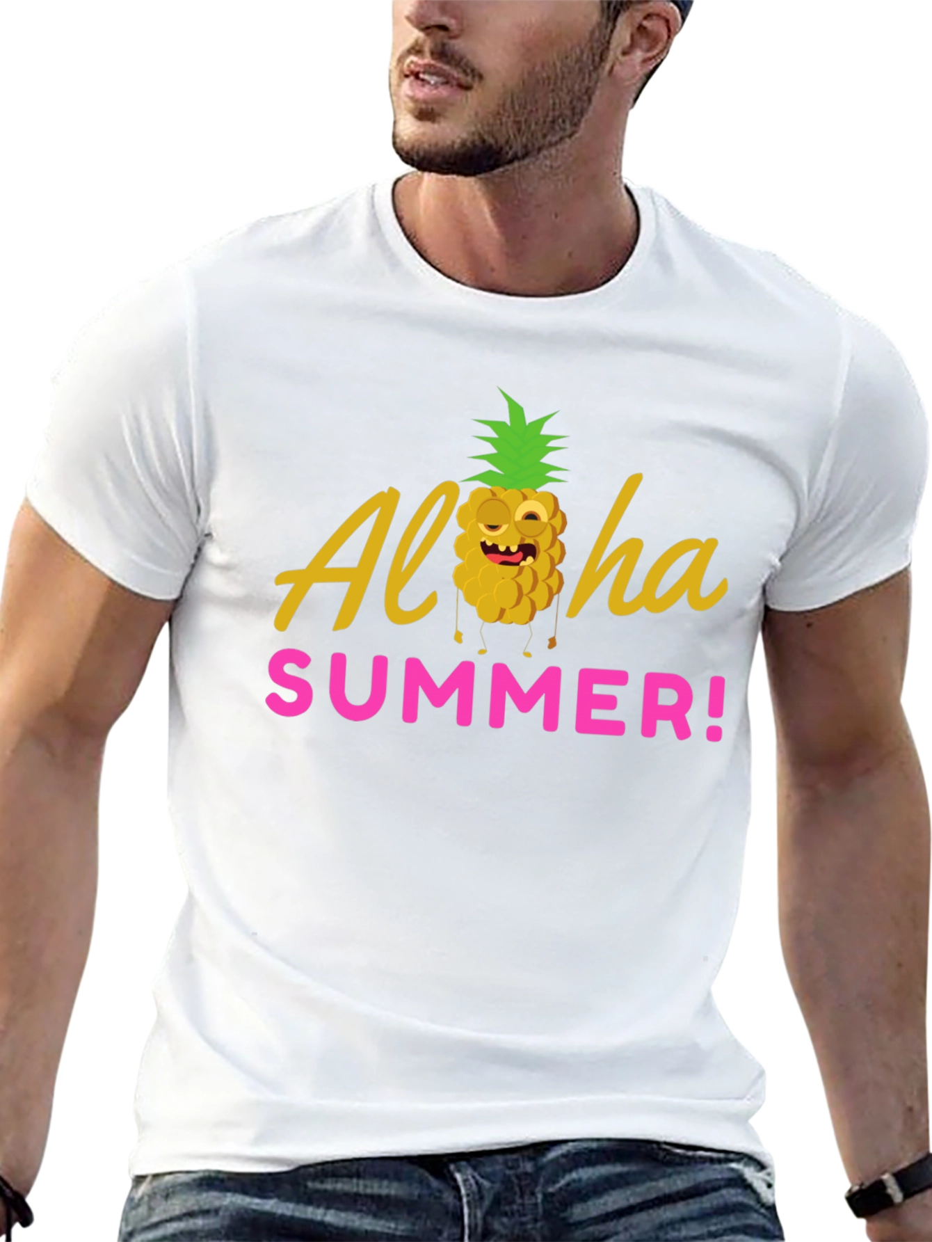 Black Aloha Summer Graphic T-Shirt - Black view 13