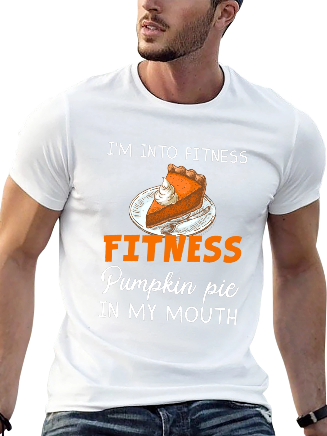 Black Funny Fitness Pumpkin Pie T-Shirt view 13