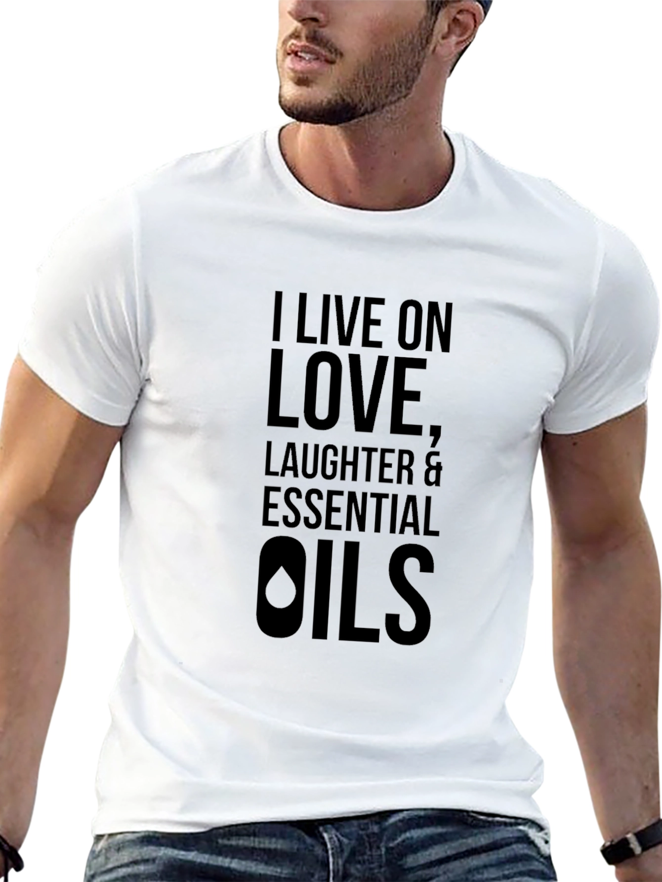 Black Live on Love Essential Oils Graphic Tee - Black view 13