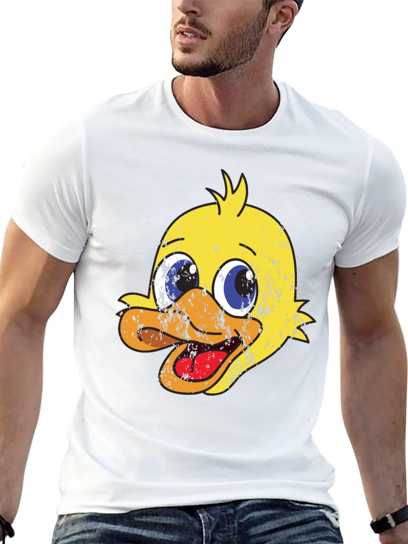 Black Duck Cartoon Graphic Print Black T-Shirt view 13