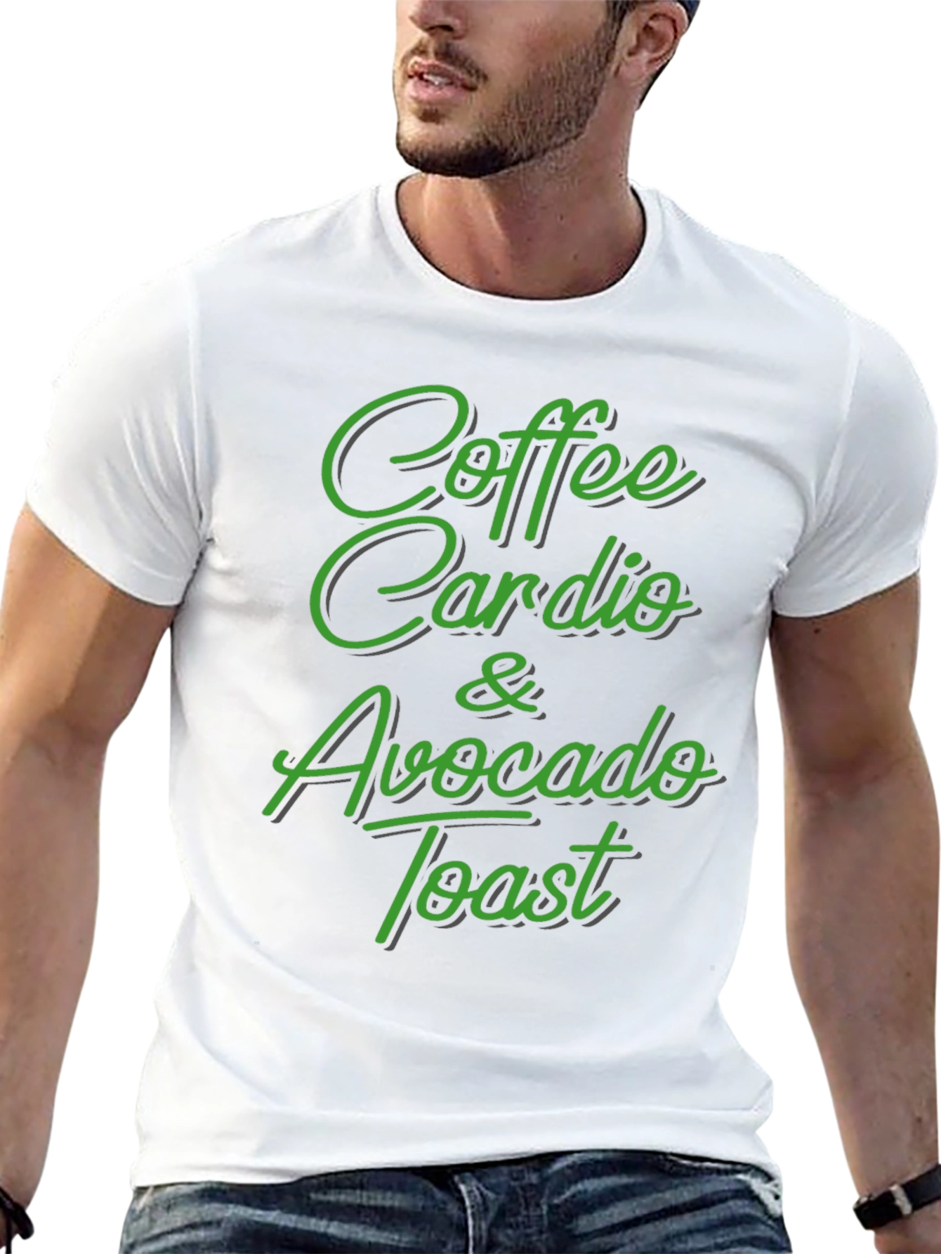 Black Coffee Cardio Avocado Toast Black T-Shirt view 13