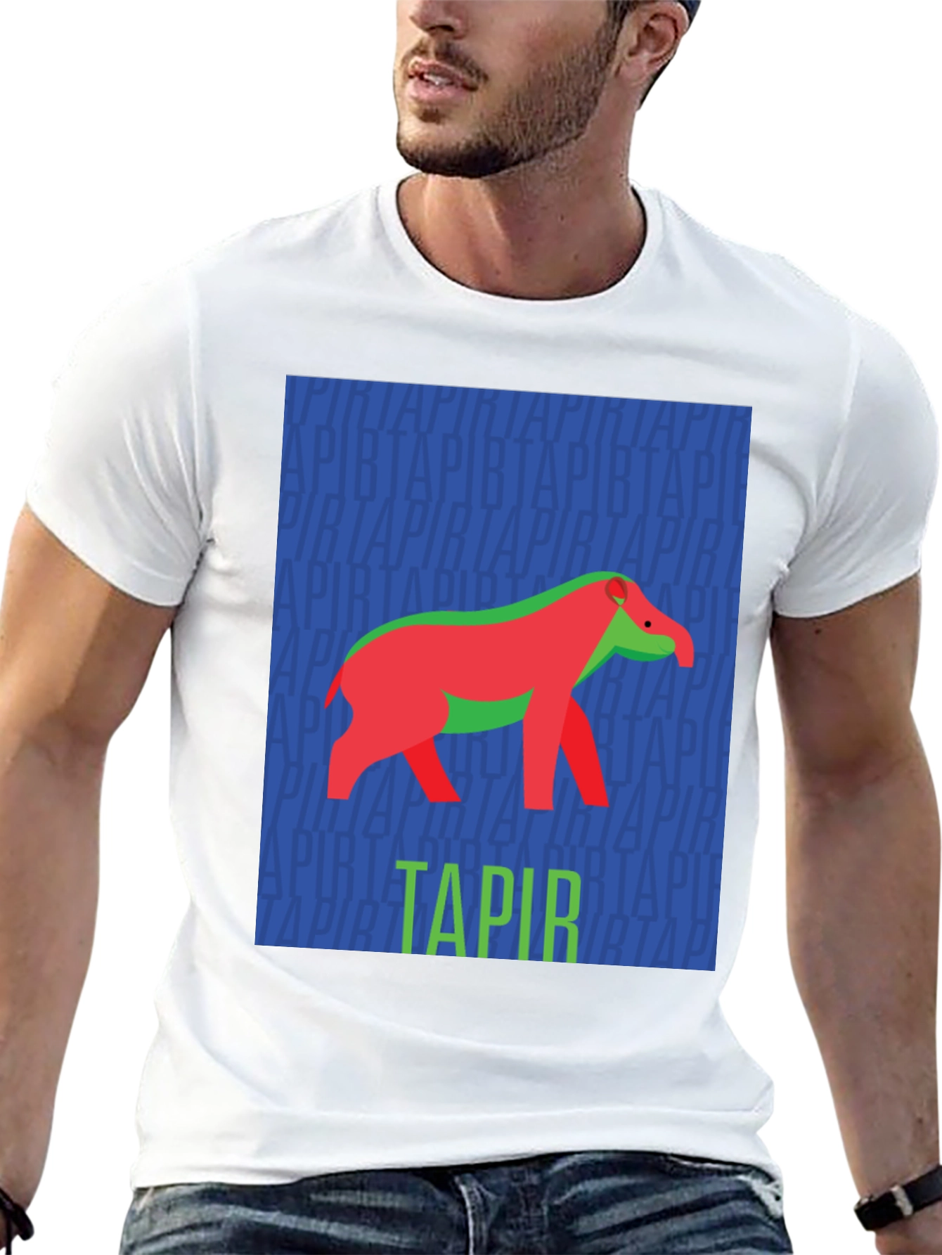 Black Retro Tapir Graphic Tee - Novelty Animal Lover T-Shirt view 13