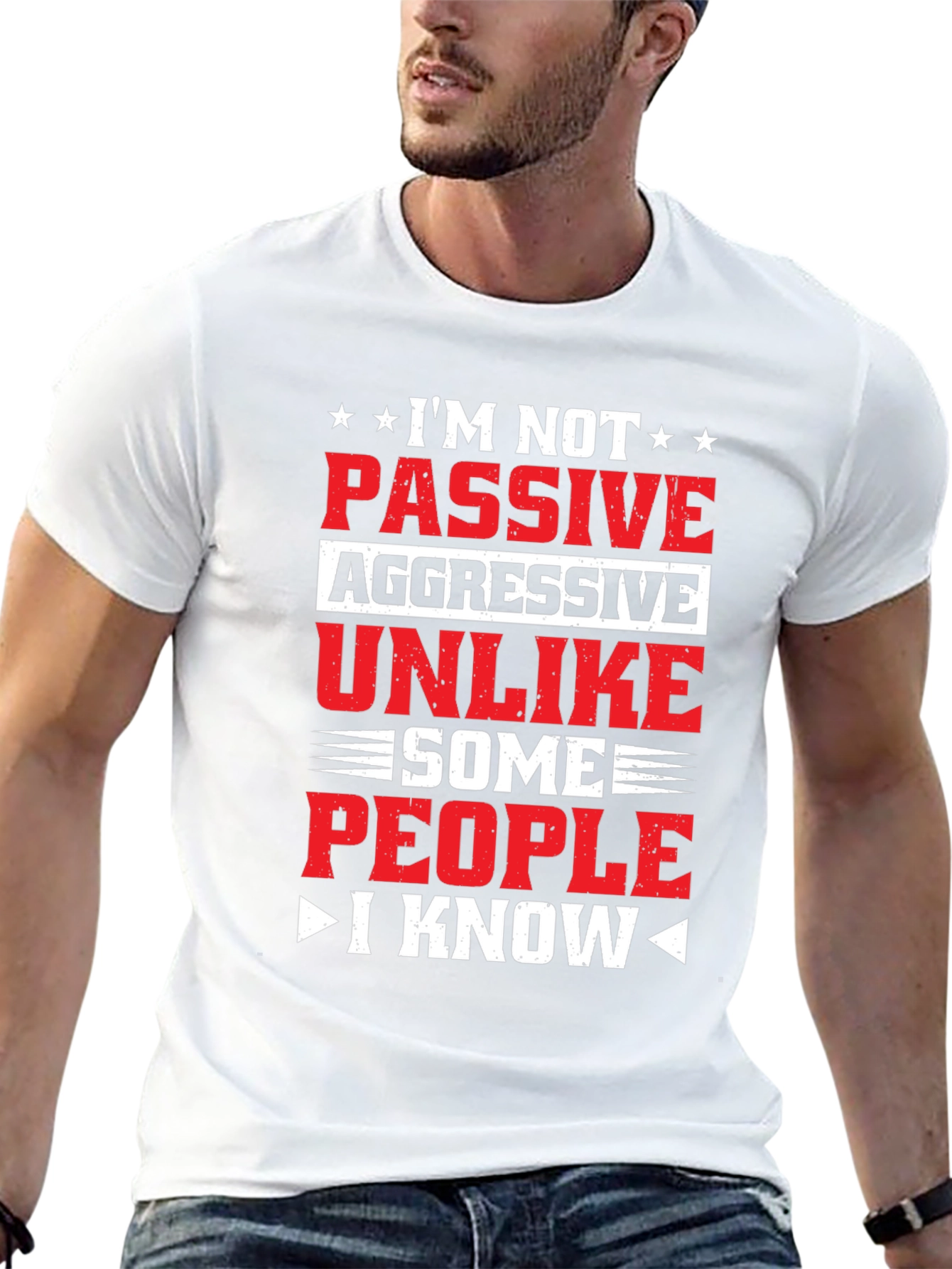 Black Passive Aggressive Funny Graphic T-Shirt view 13