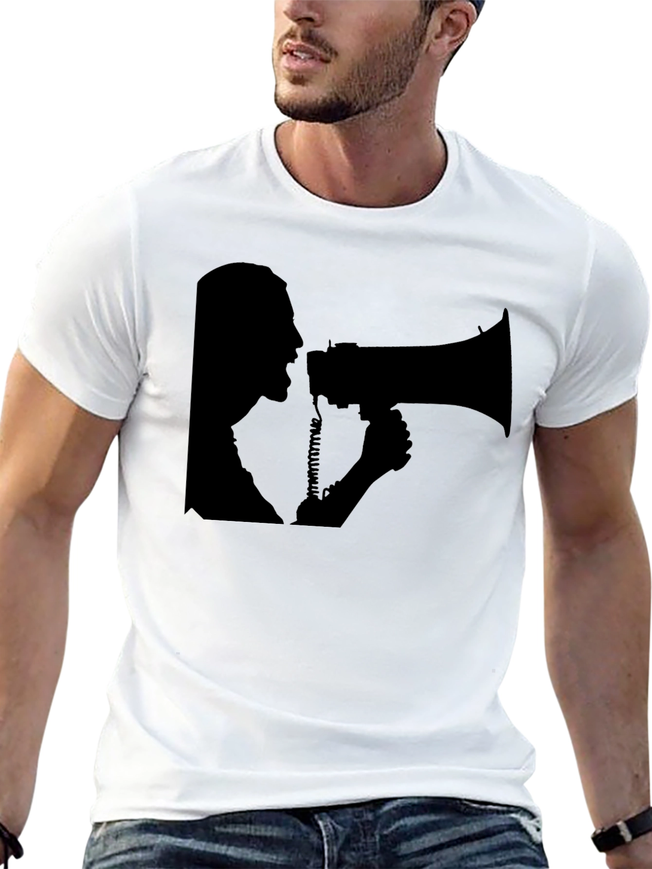Black Megaphone Graphic T-Shirt view 13