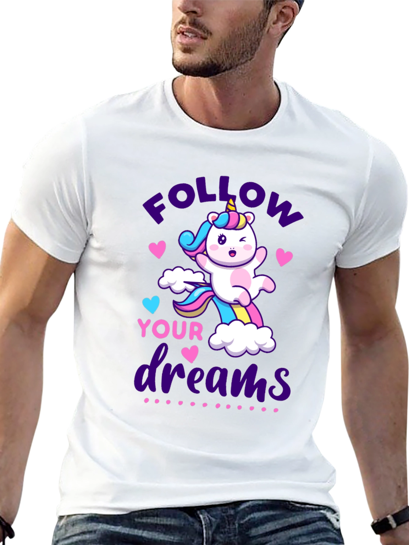 Black Follow Your Dreams Unicorn Graphic Tee view 13