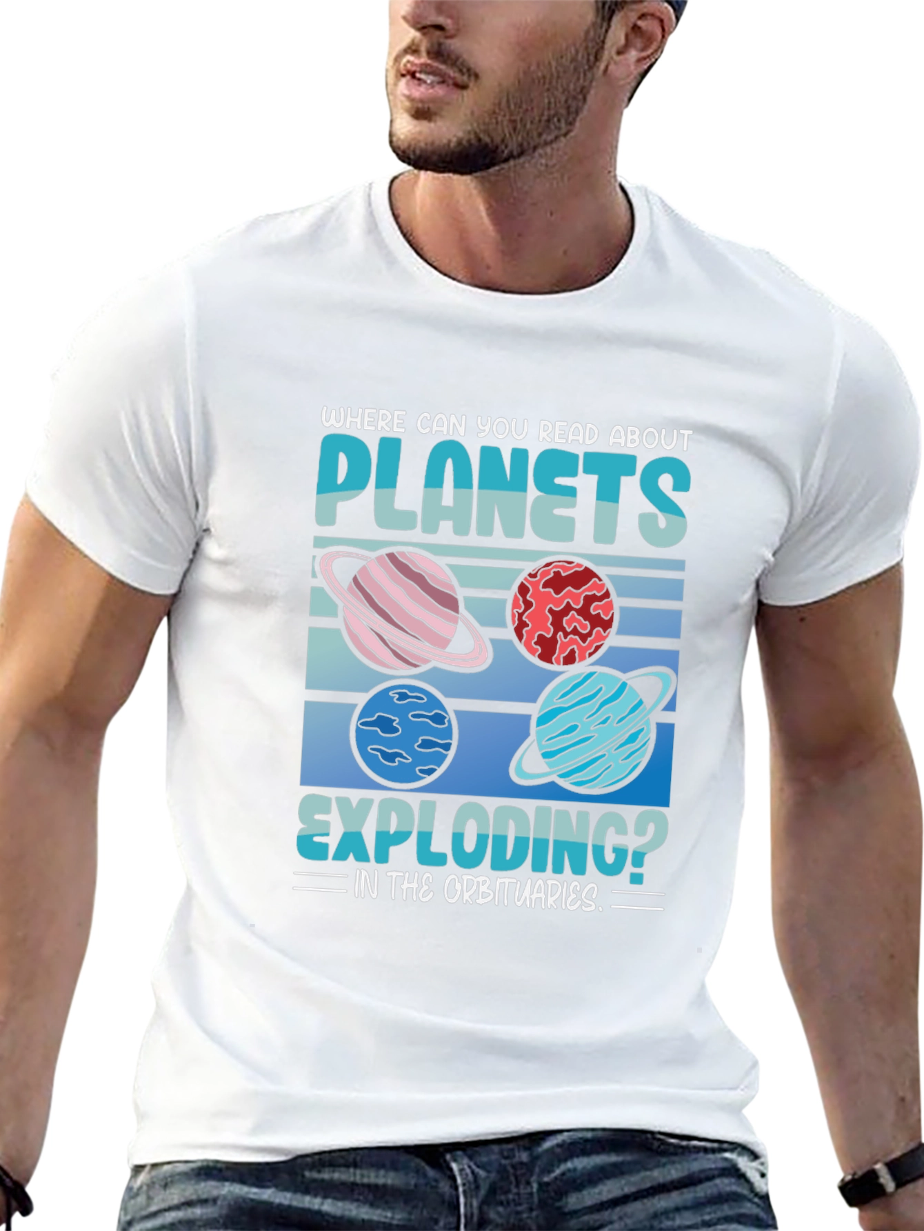 Black Planets Exploding T-Shirt: Space Humor Tee view 13