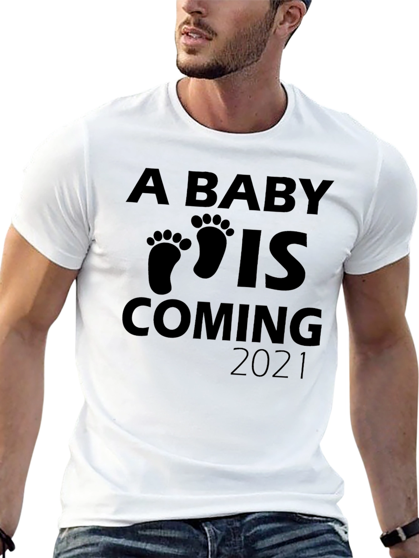 Black A Baby is Coming 2021 T-Shirt view 13
