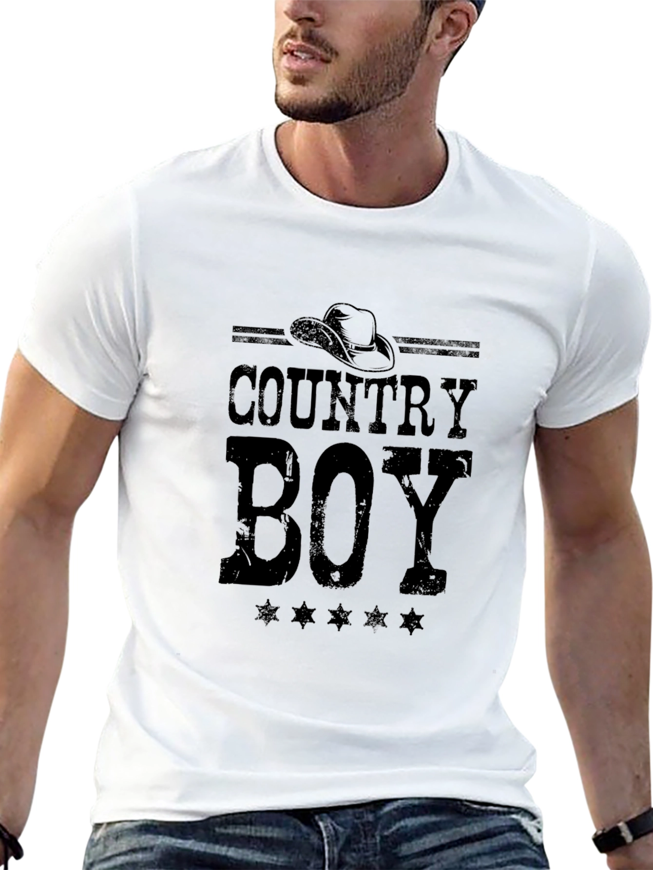 Black Country Boy Graphic Print Black T-Shirt view 13