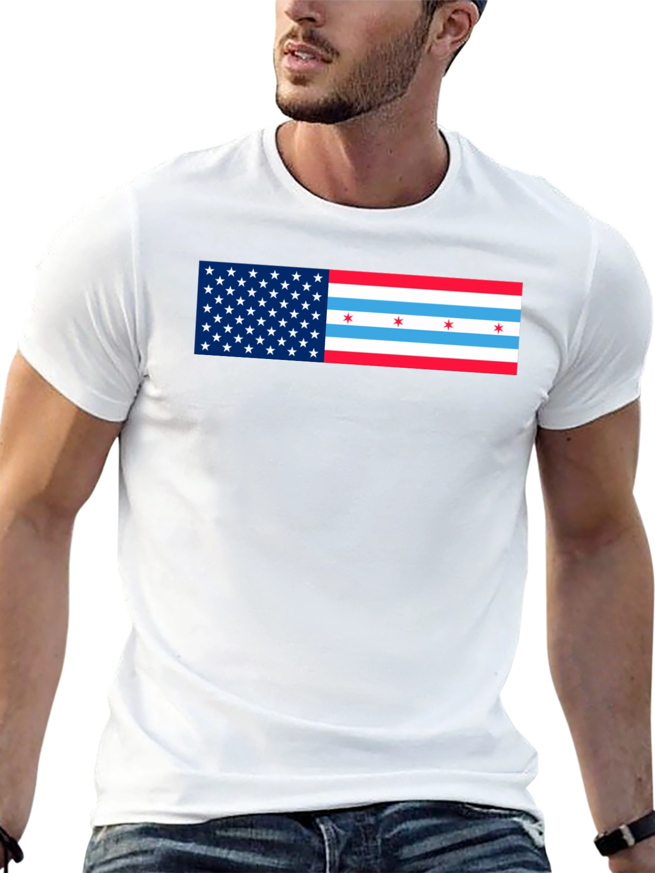 USA Chicago Flag Graphic T-Shirt - 13