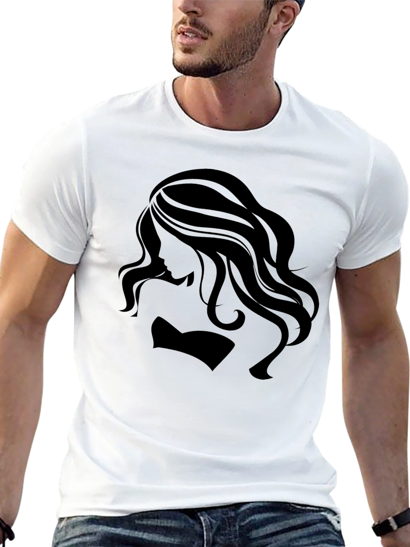 Black Silhouette Graphic Black T-Shirt view 13