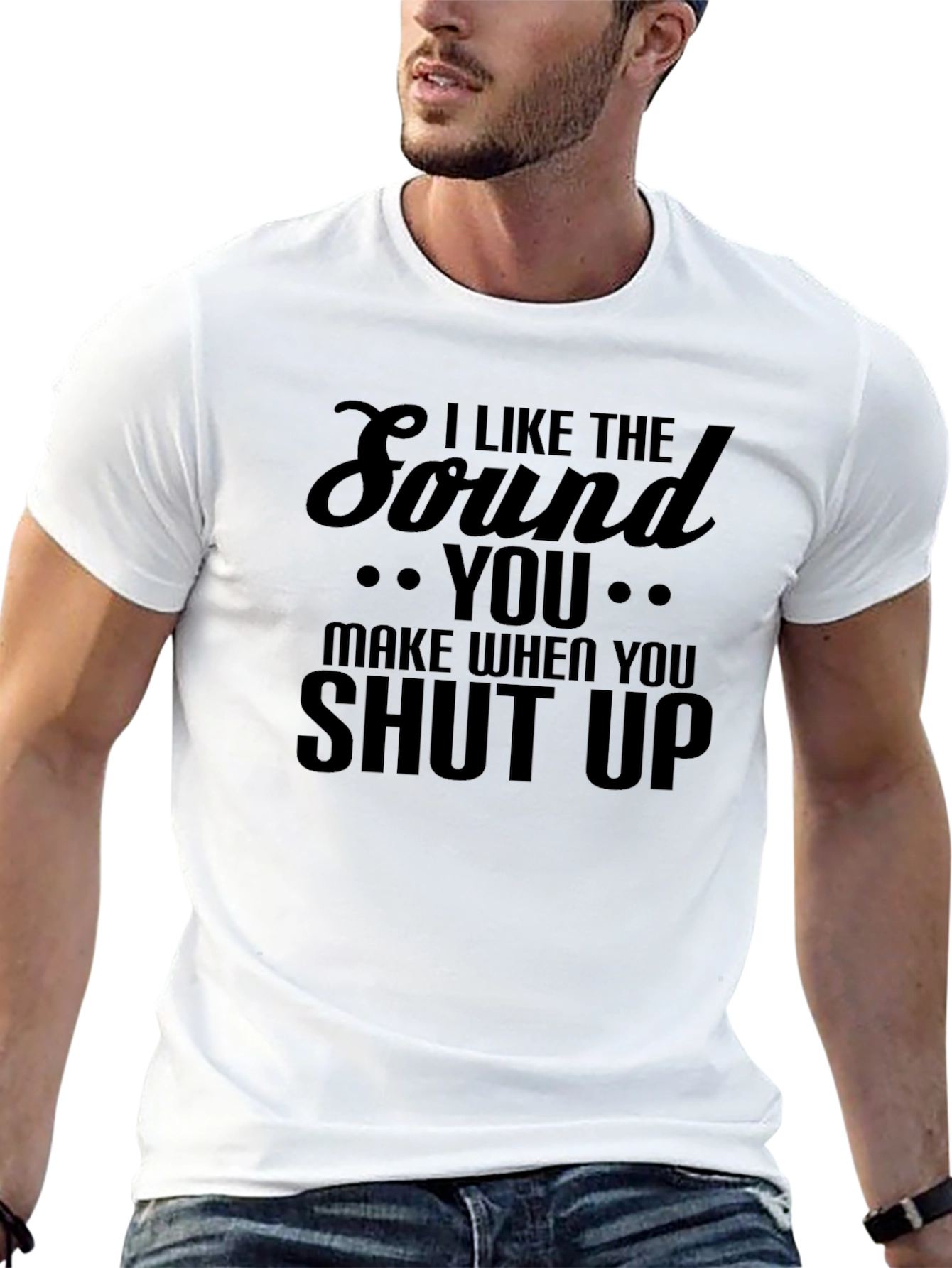 Black I Like the Sound Tee - Funny Graphic T-Shirt view 13