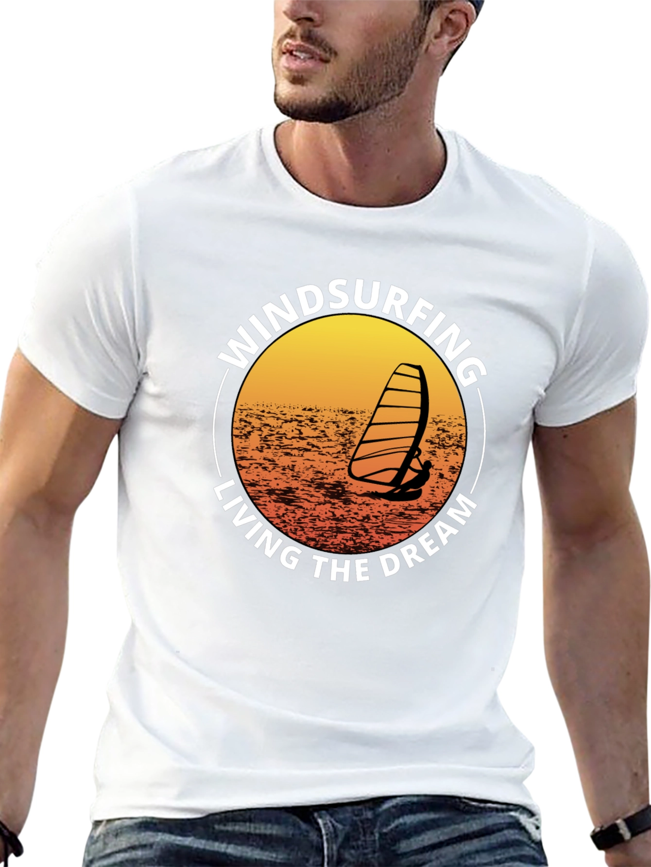 Black Windsurfing Living The Dream Graphic T-Shirt view 13