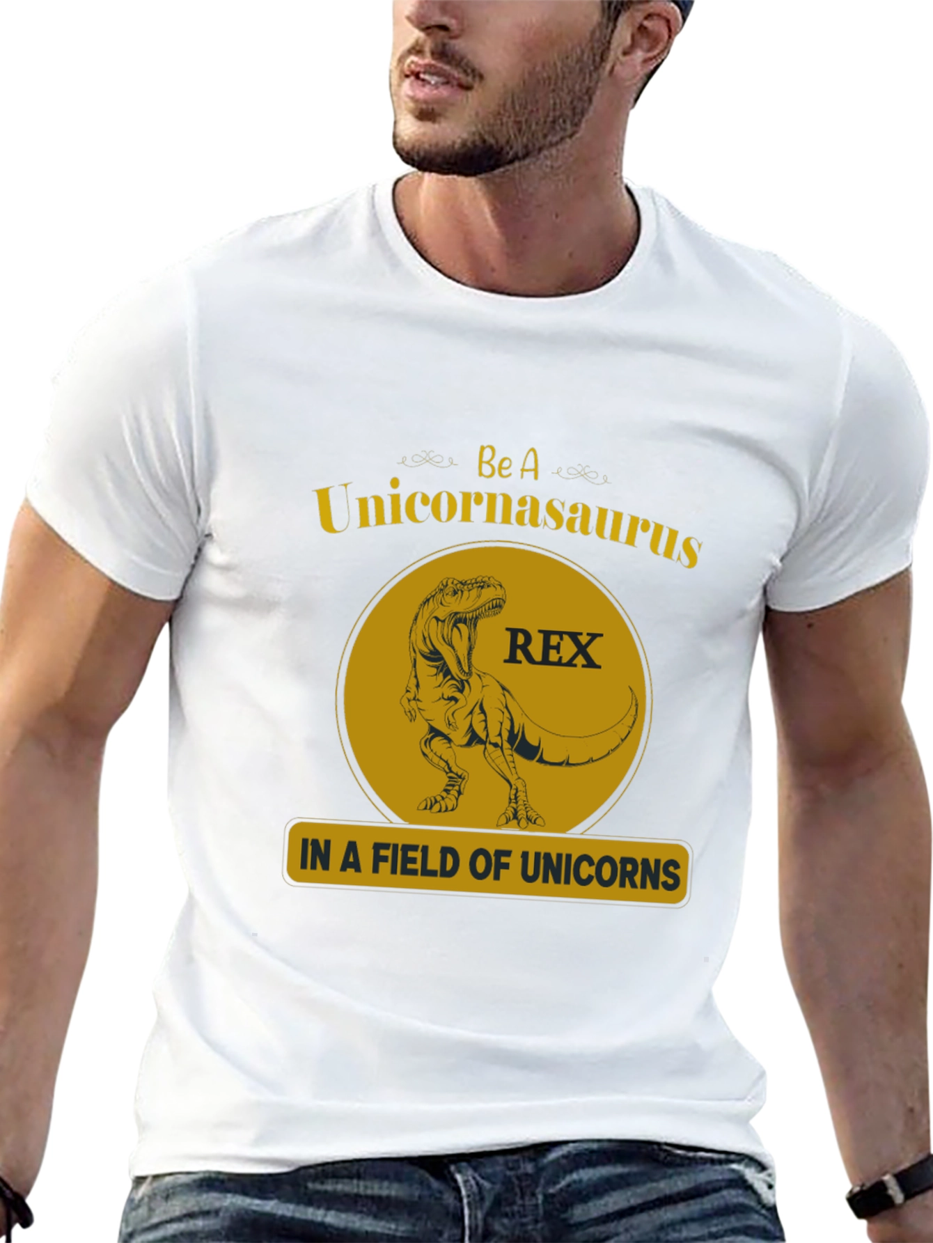 Black Unicornasaurus Rex Graphic T-Shirt view 13