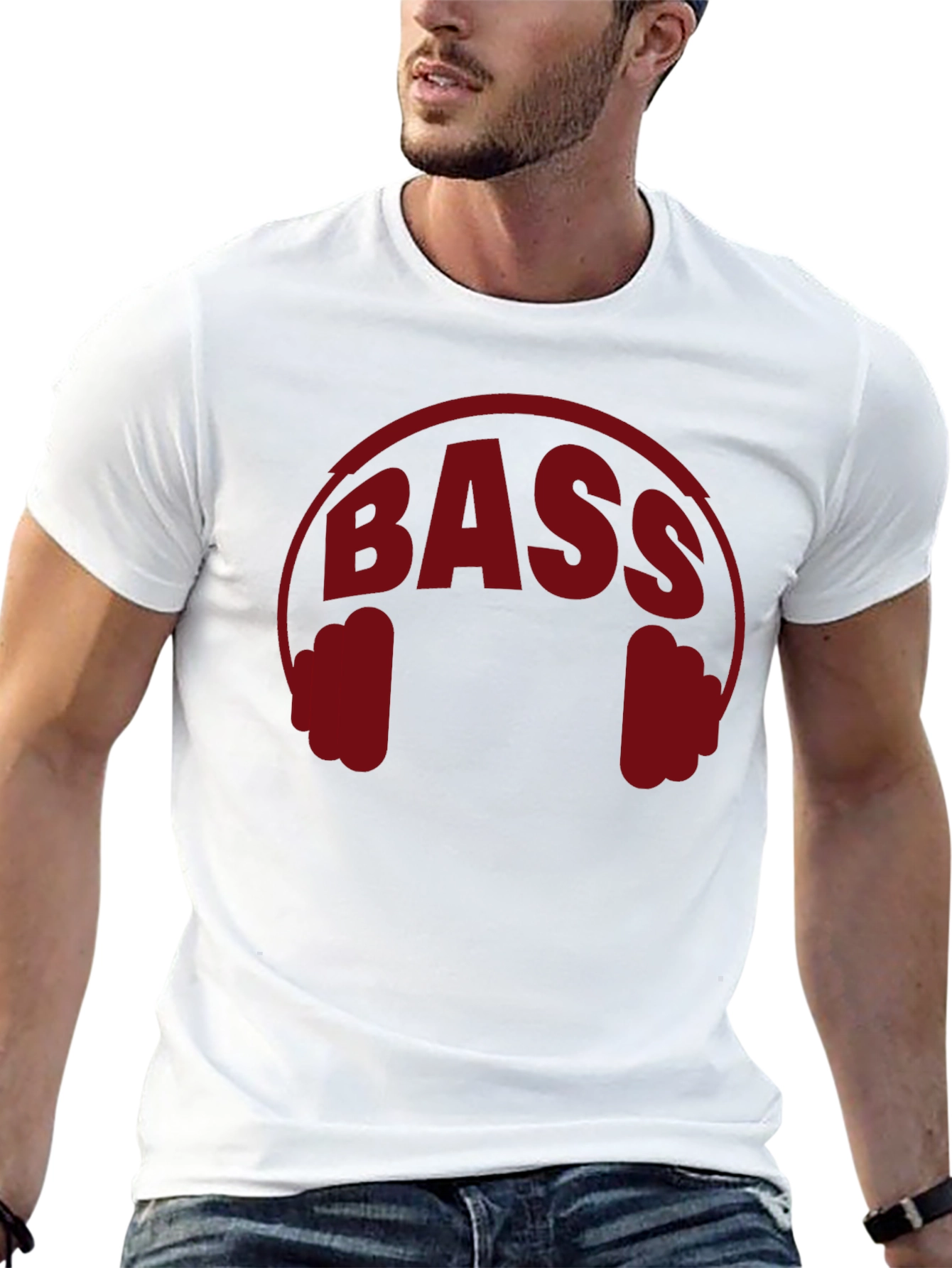 Black Bass Headphones Graphic T-Shirt - Music Lover Tee view 13