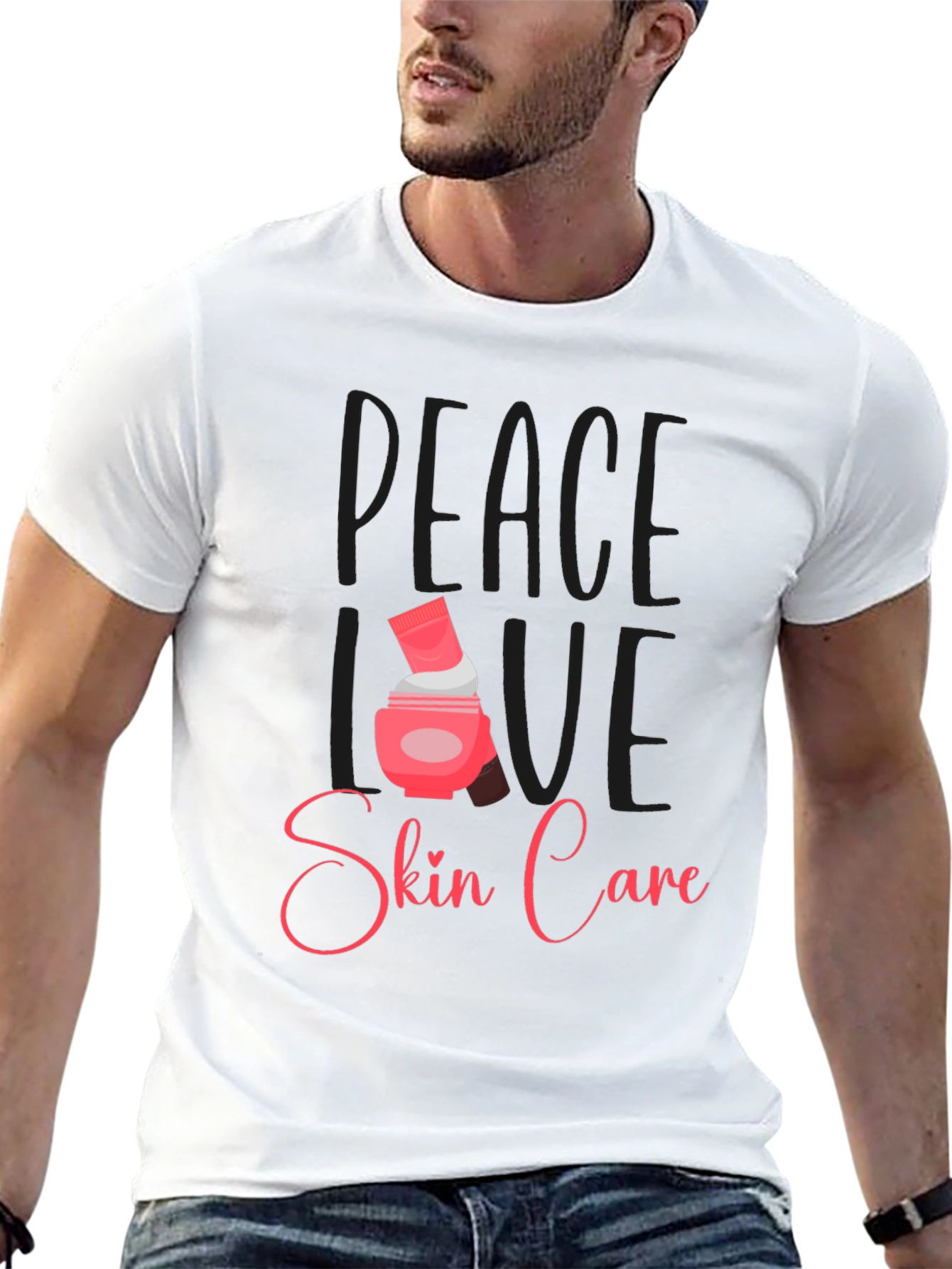 Black Peace Love Skin Care Black T-Shirt view 13