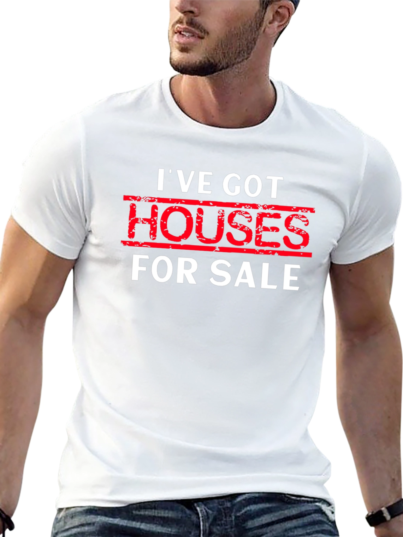 Black I've Got Houses For Sale Black T-Shirt view 13