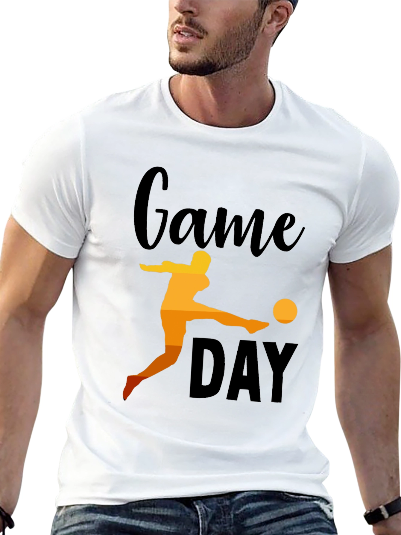 Black Game Day Soccer Graphic Tee - Black Cotton view 13