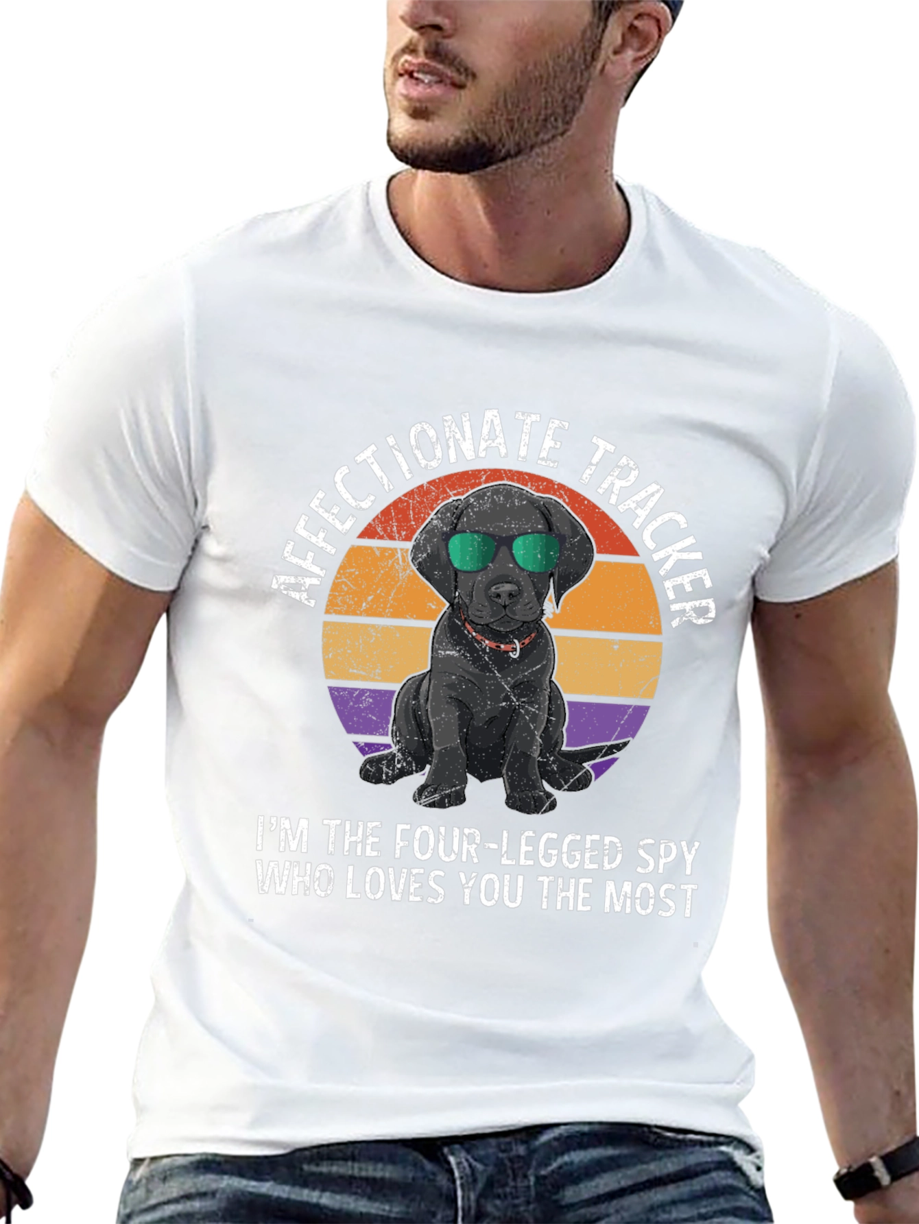 Black Affectionate Tracker Dog Graphic T-Shirt view 13