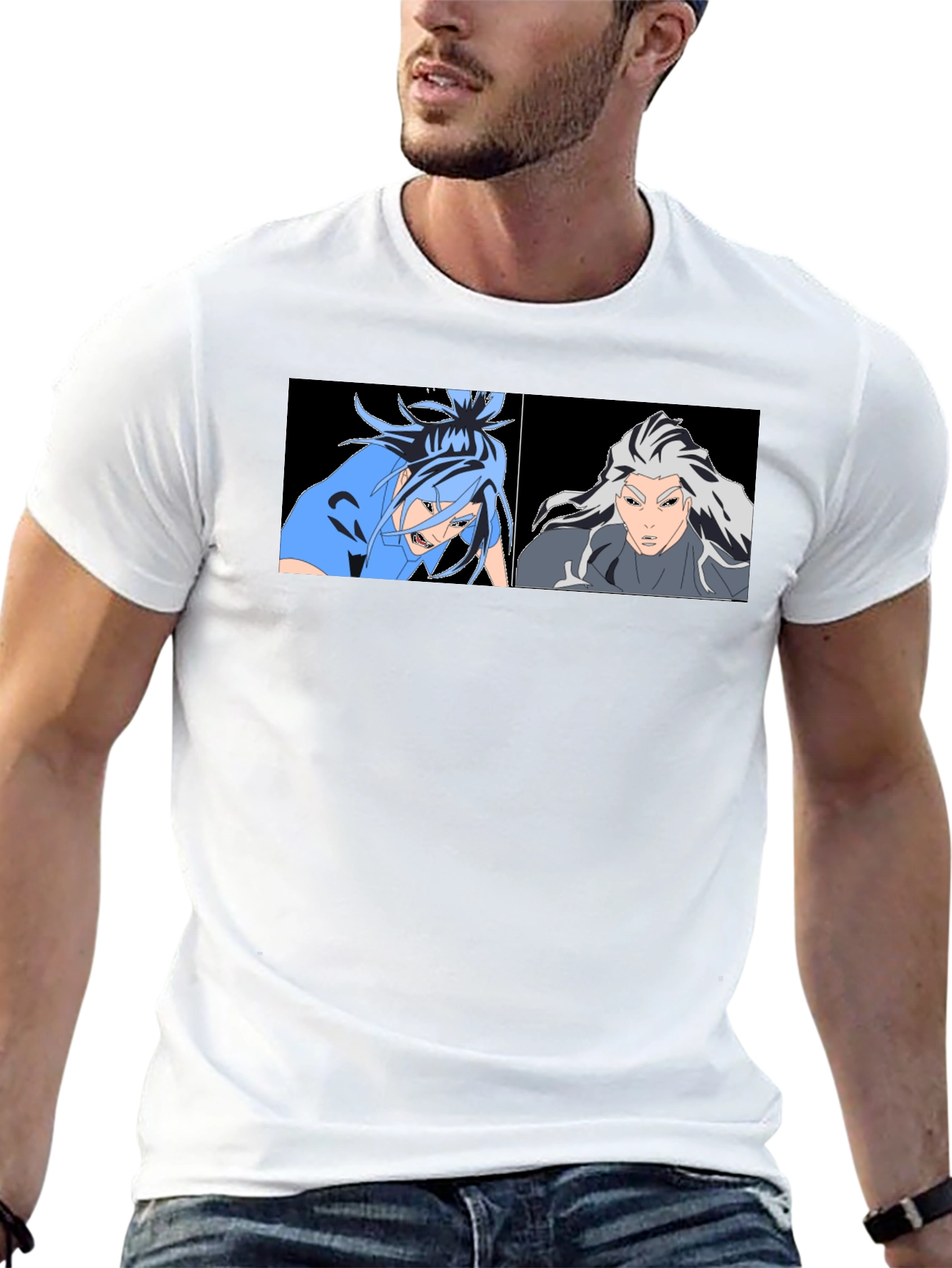 Black Anime Character Graphic Print Black T-Shirt view 13