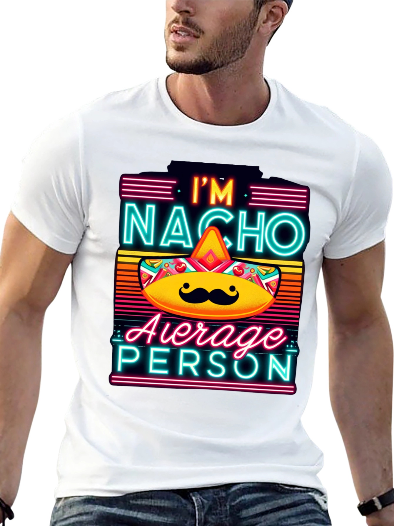 Black Nacho Average Person T-Shirt - Funny Novelty Tee view 13