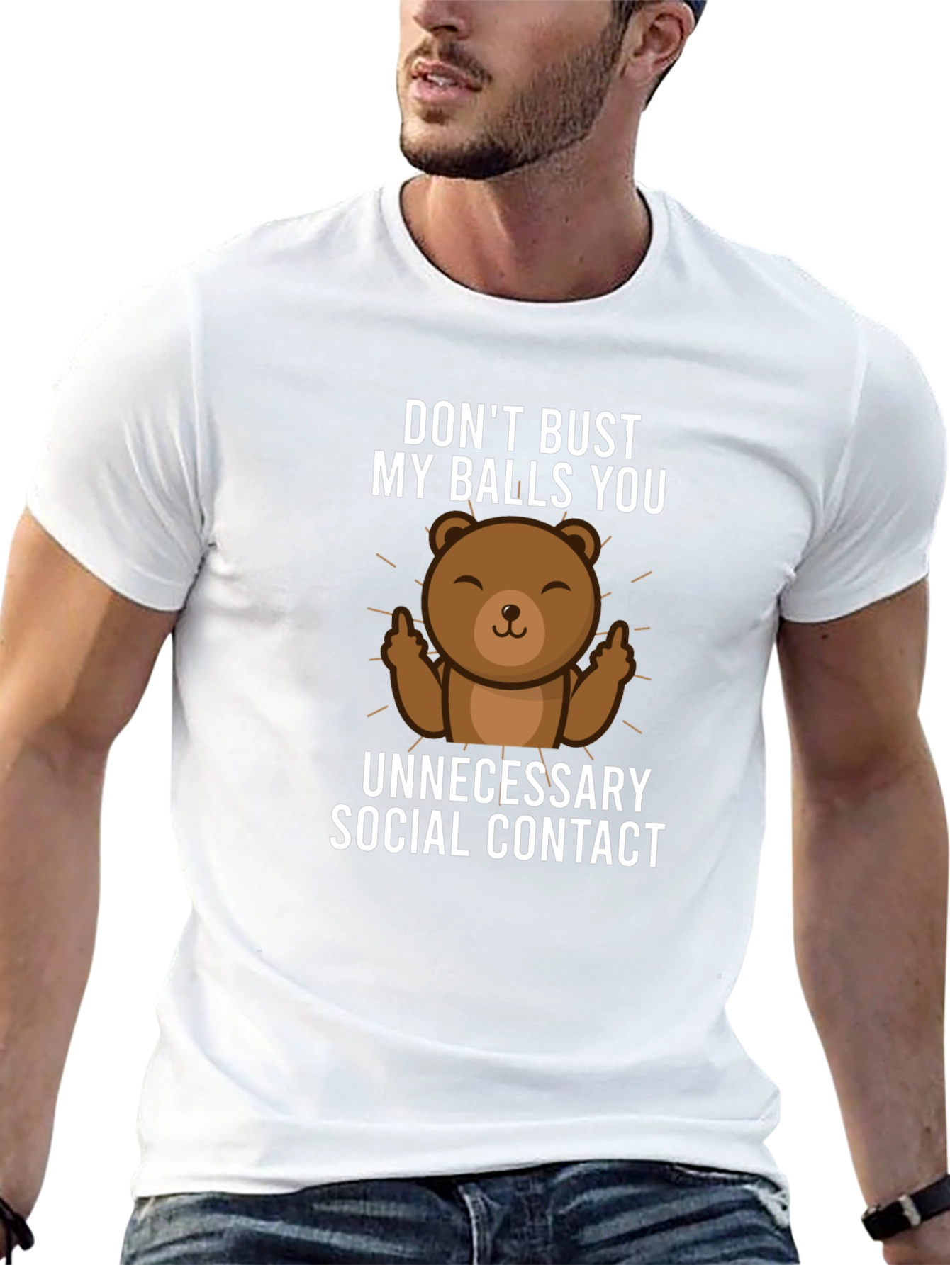 Black Don't Bust My Balls Bear Graphic T-Shirt view 13