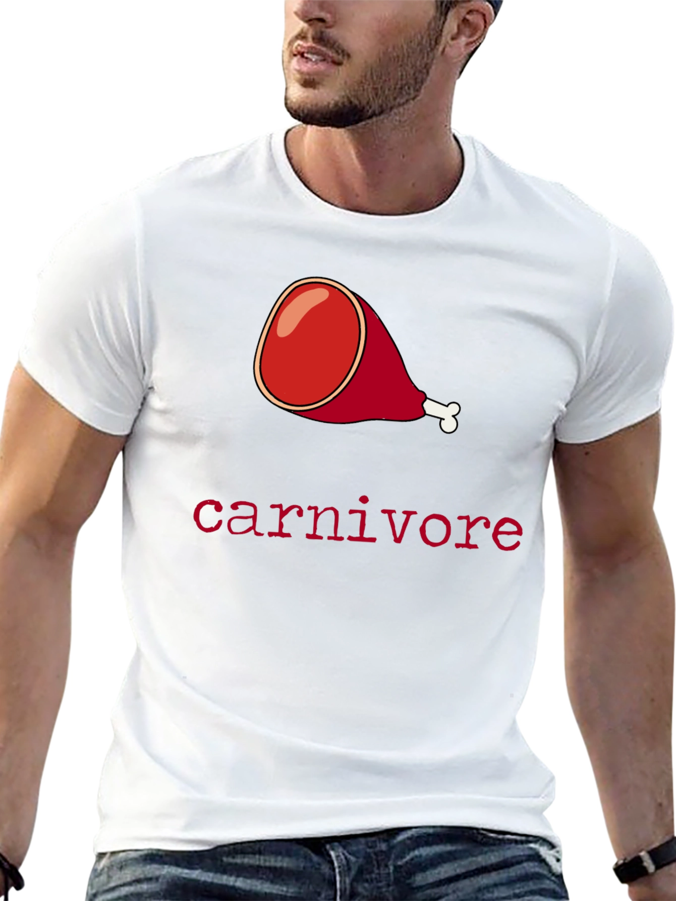 Black Carnivore Ham Graphic Tee - Meat Lover's T-Shirt view 13
