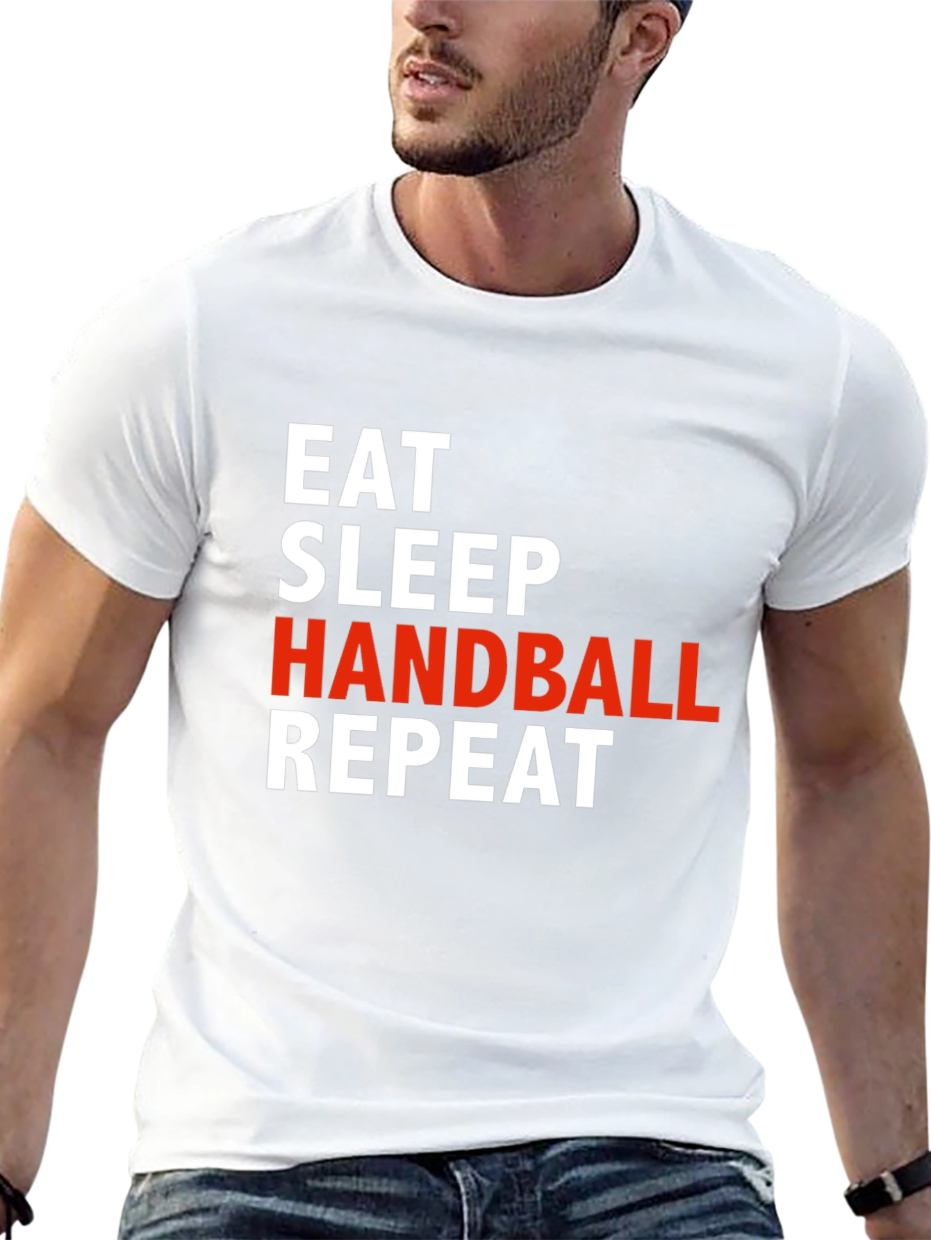 Black Eat Sleep Handball Repeat Graphic T-Shirt view 13