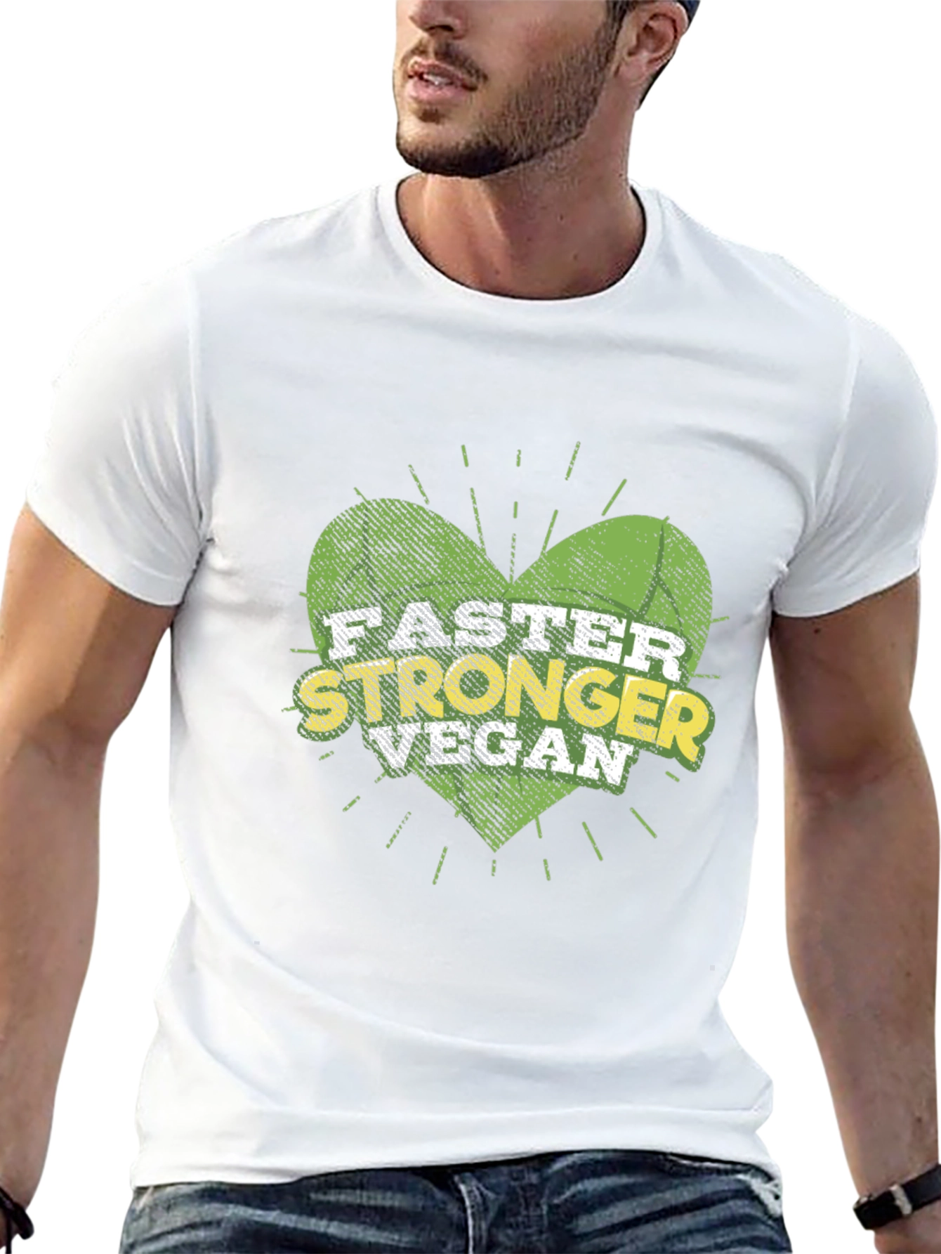 Black Faster Stronger Vegan T-Shirt view 13