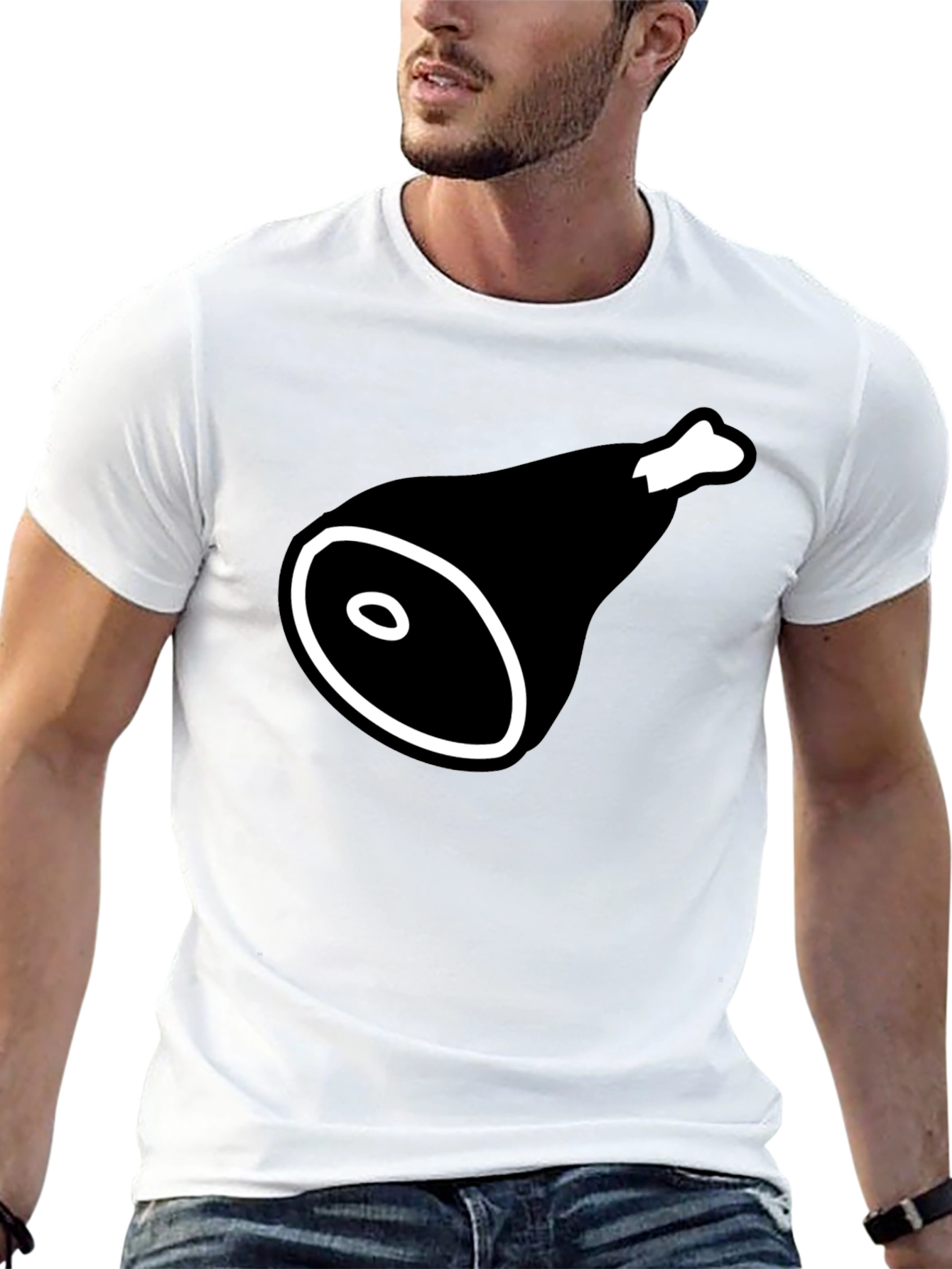 Black Ham Graphic T-Shirt - Funny Food Tee for Meat Lovers view 13