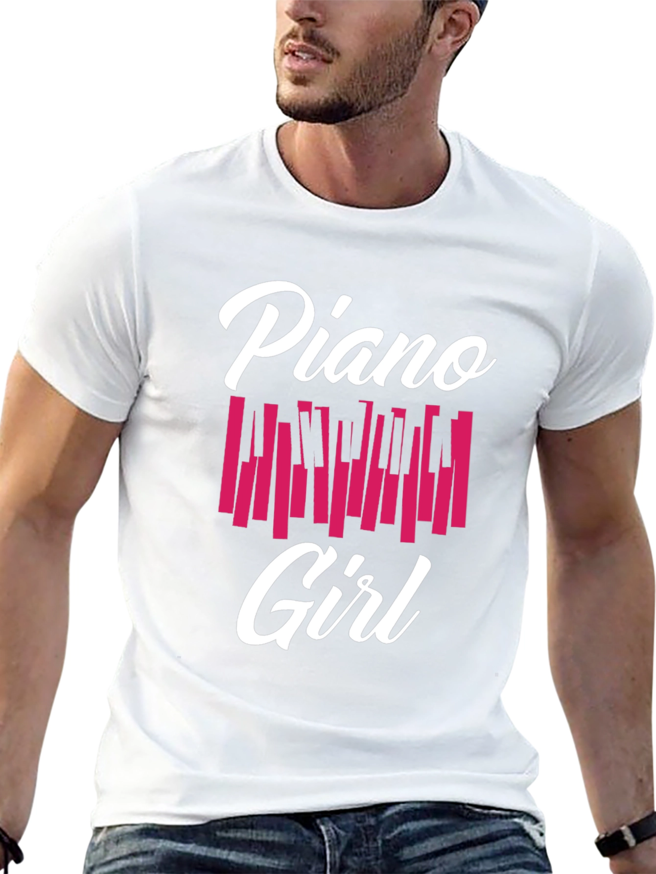 Black Piano Girl Graphic Tee - Musician Fashion view 13