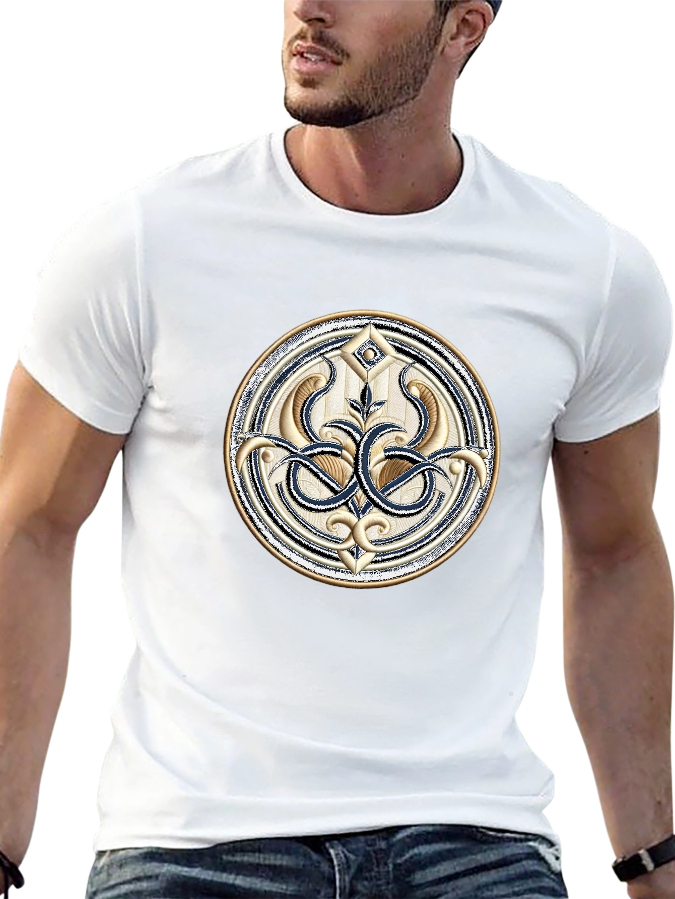 Ornate Emblem Black T-Shirt - 13