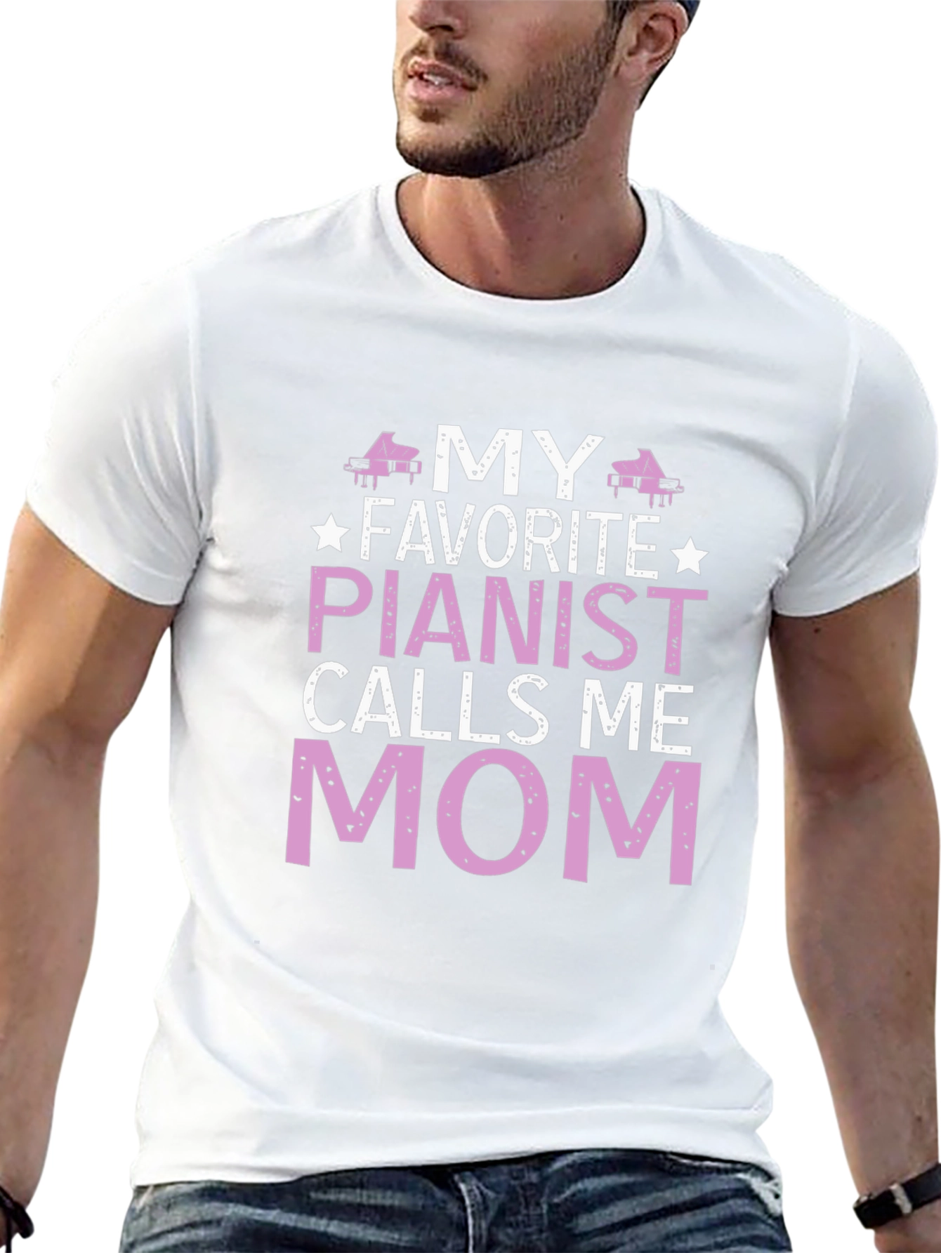 Black My Favorite Pianist Calls Me Mom T-Shirt view 13