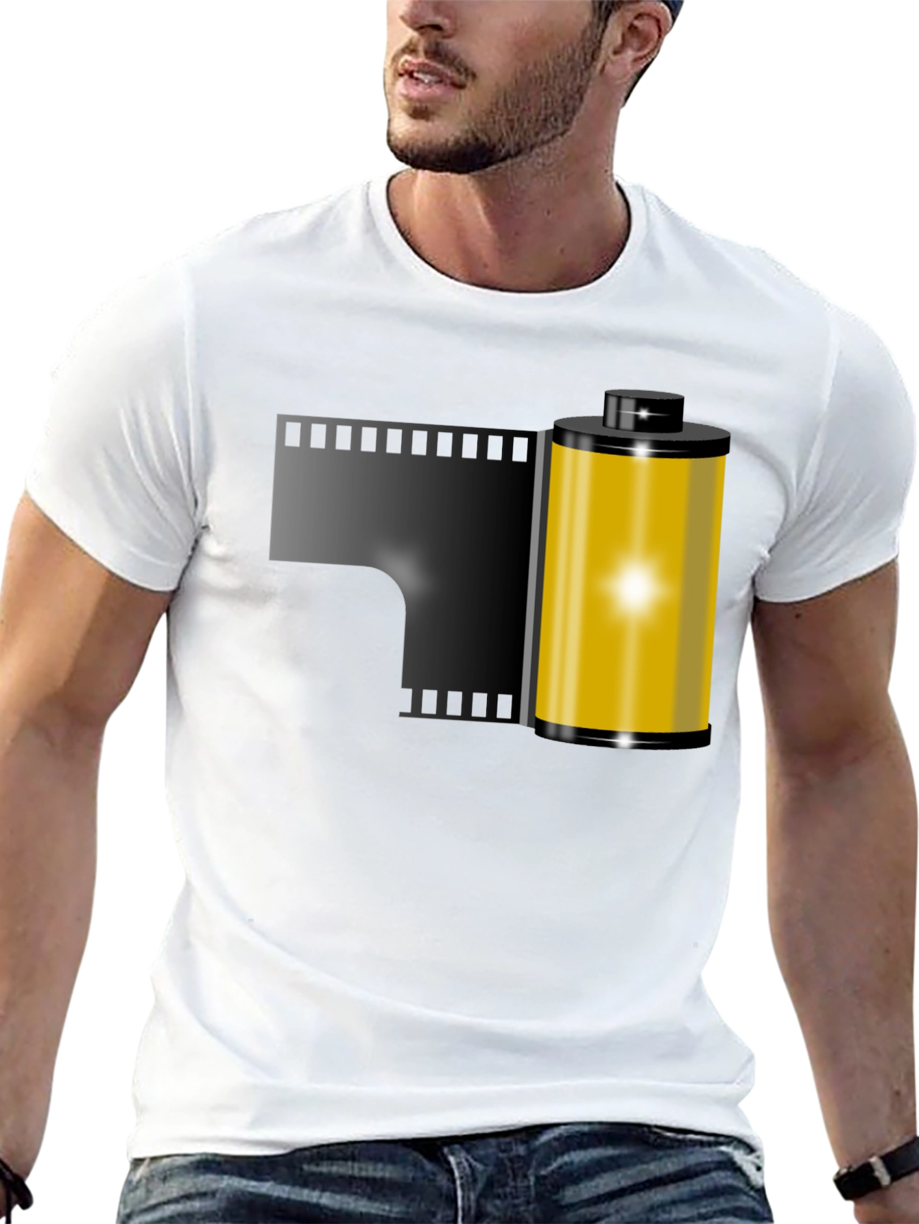 Black Film Roll Graphic Tee - Retro Photography Shirt view 13