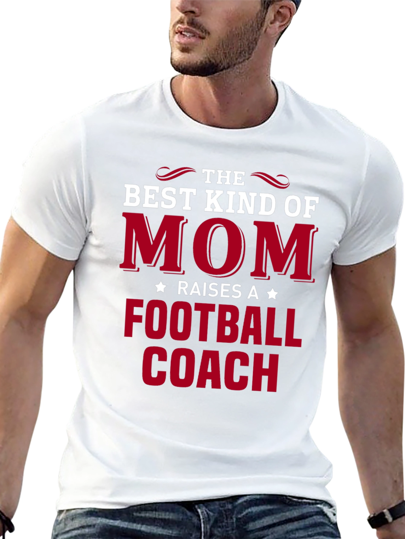 Black Best Kind of Mom Football Coach T-Shirt view 13
