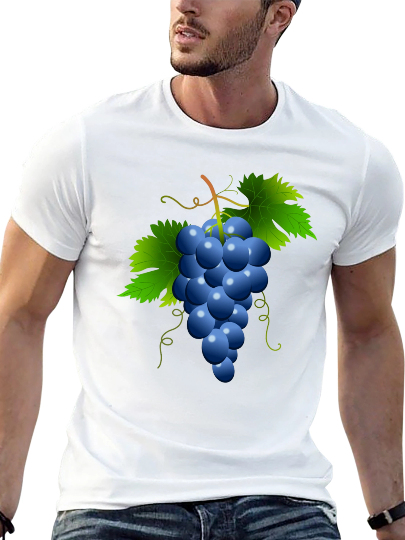 Black Grapes Graphic Tee - Casual Black T-Shirt view 13