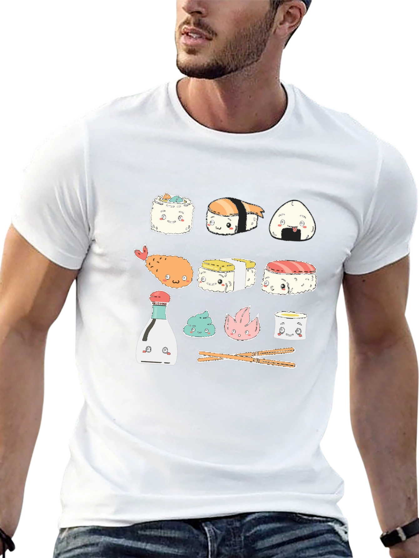 Black Kawaii Sushi T-Shirt - Cute Japanese Food Tee view 13