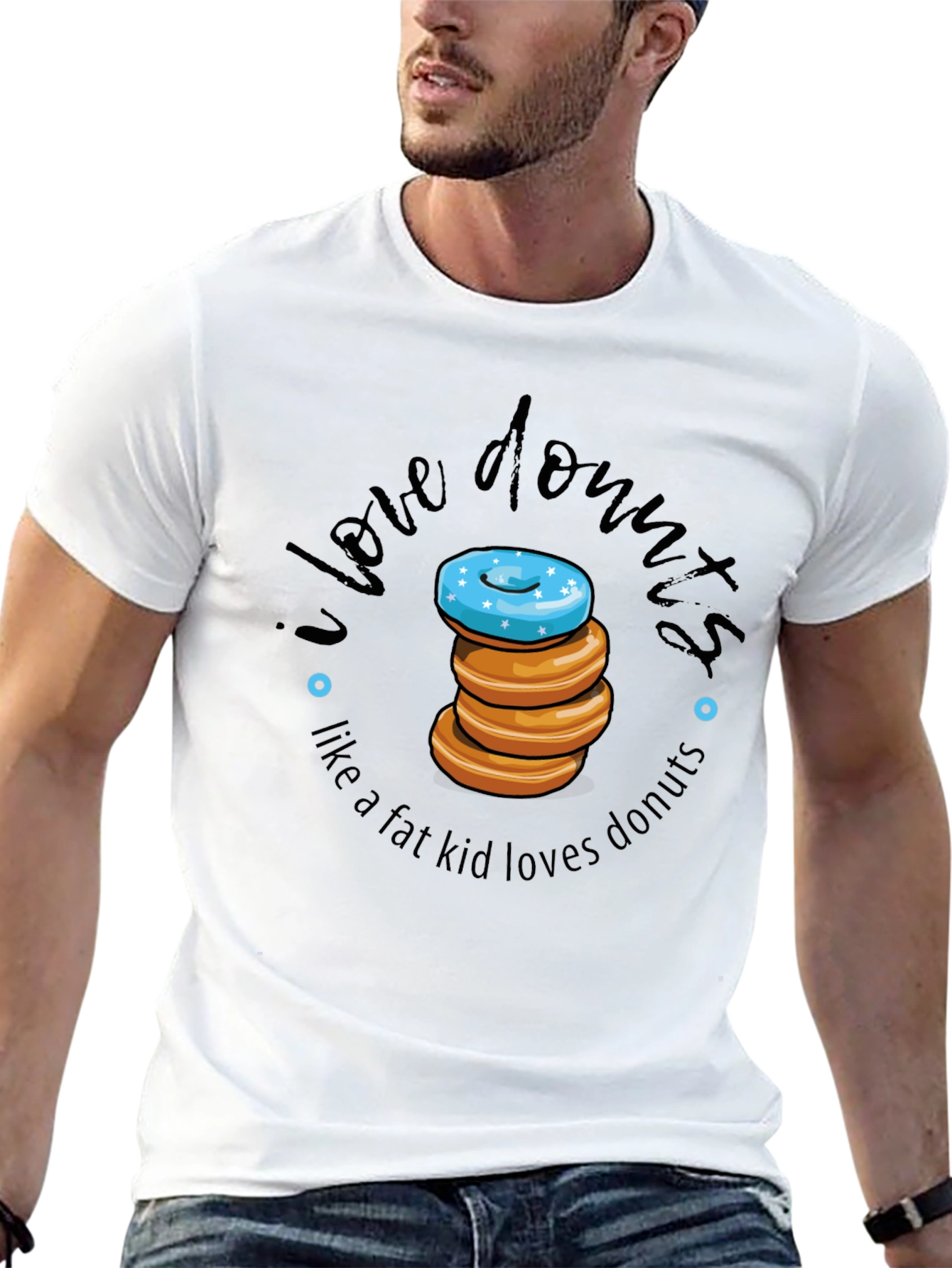 Black I Love Donuts T-Shirt view 13