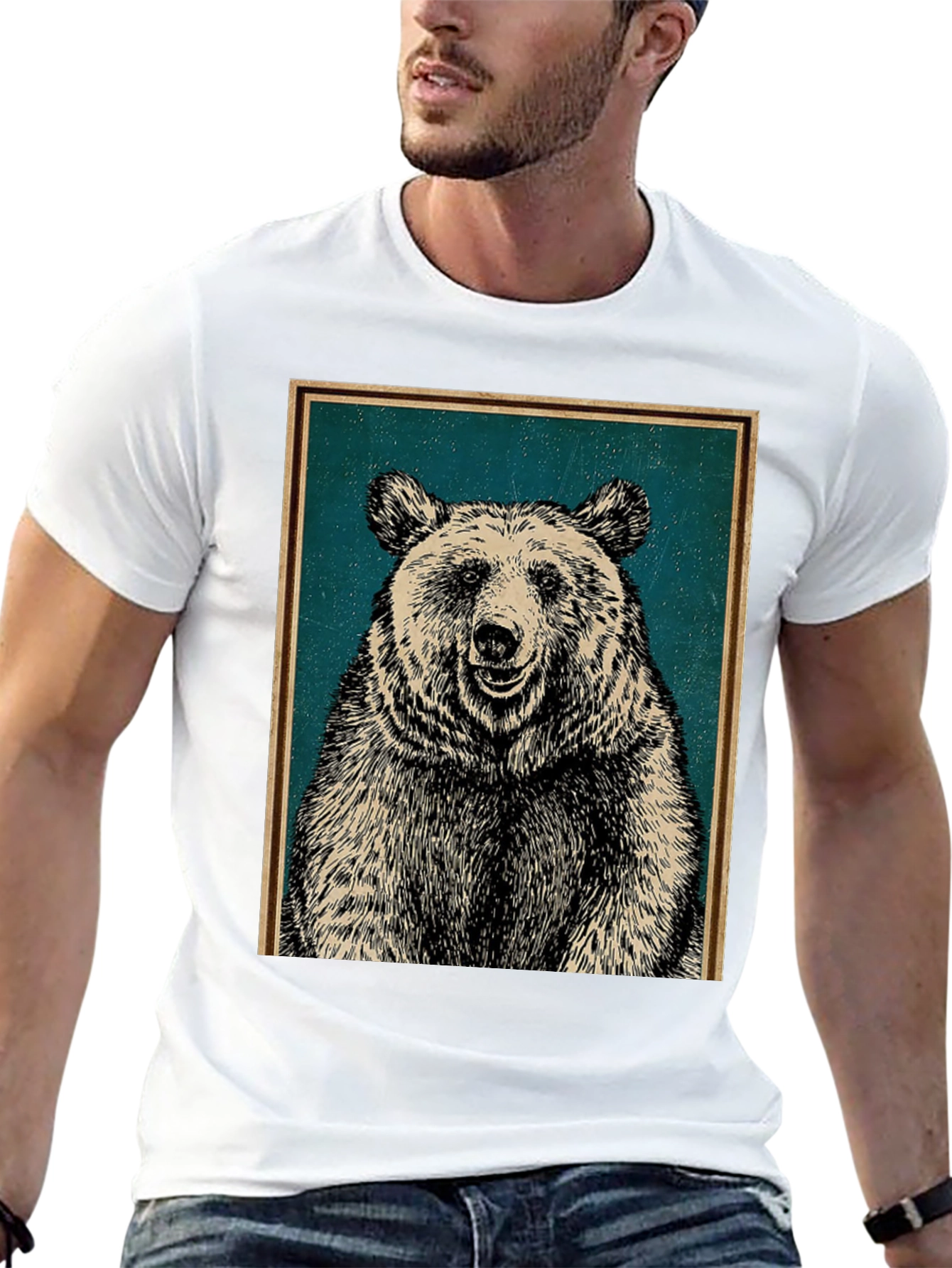Black Bear Graphic Print Crew Neck T-Shirt view 13