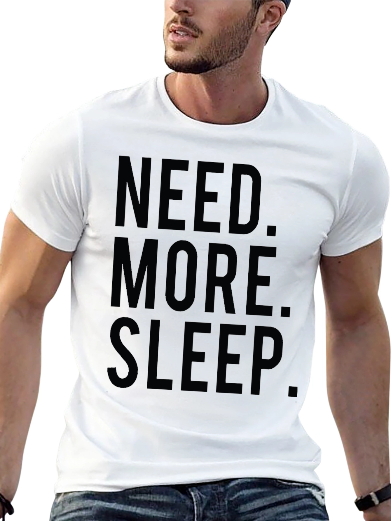 Black Need More Sleep T-Shirt - Soft Cotton Graphic Tee view 13