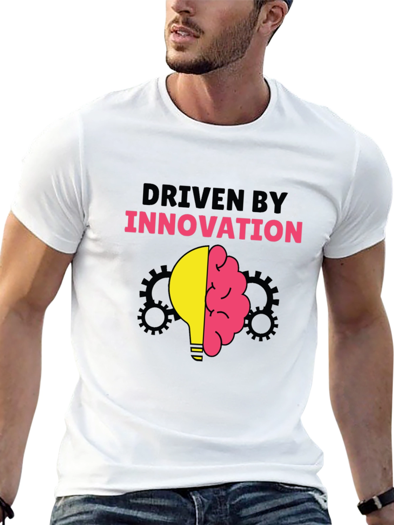 Black Driven By Innovation Graphic T-Shirt view 13