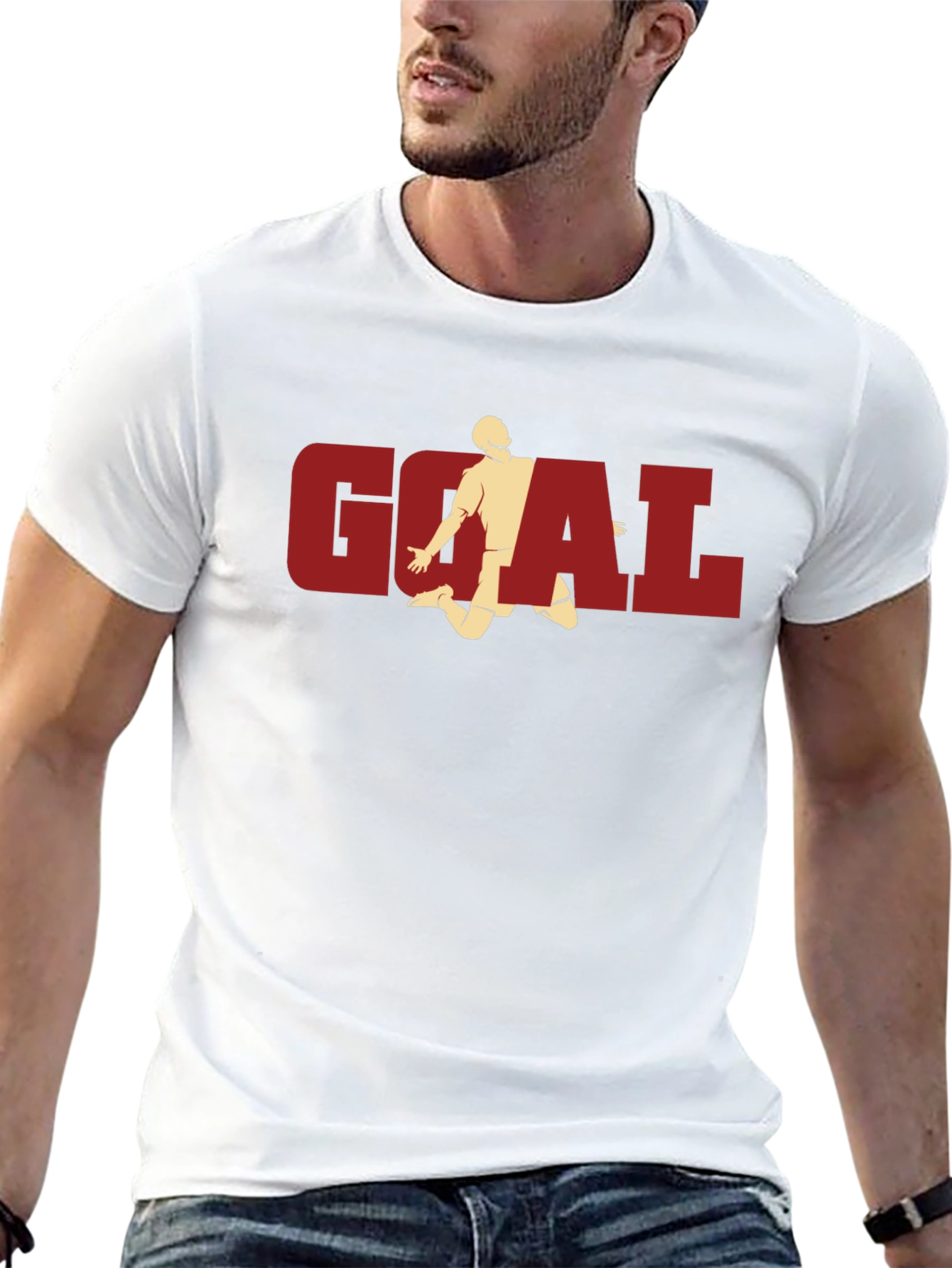 Black Goal! Graphic Tee - Black Cotton T-Shirt view 13