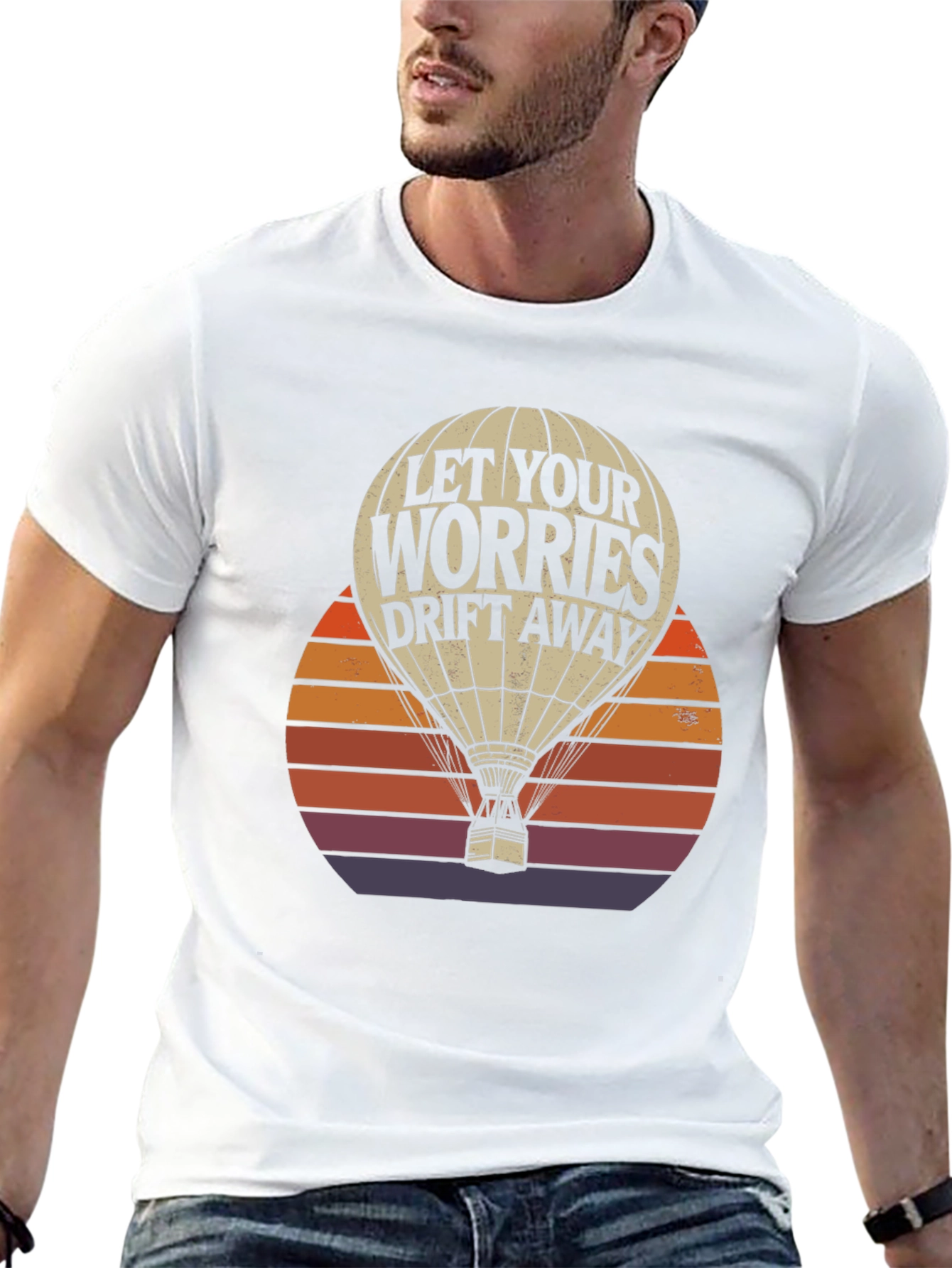 Black Let Your Worries Drift Away T-Shirt view 13