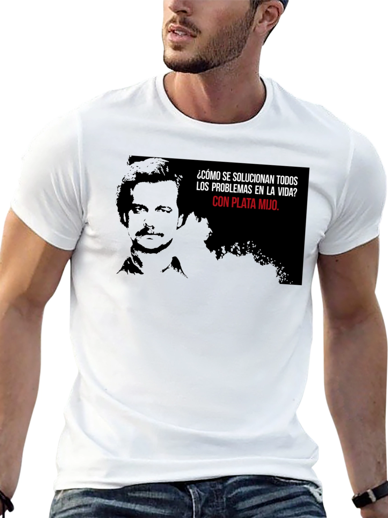 Black Pablo Escobar Plata Mijo T-Shirt - Black Cotton Blend view 13